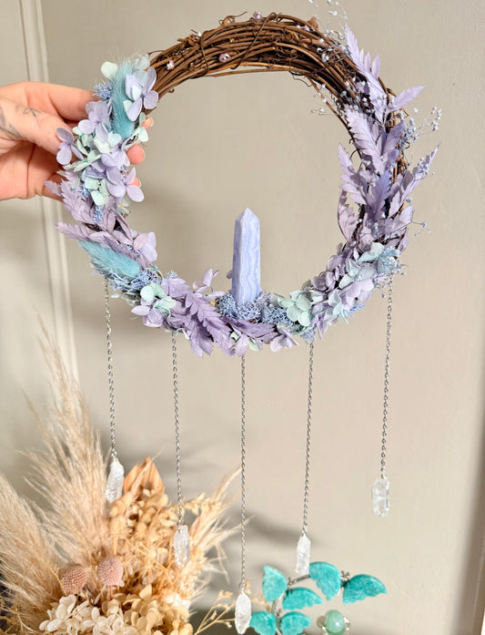 20cm Blue Lace Agate Wreath