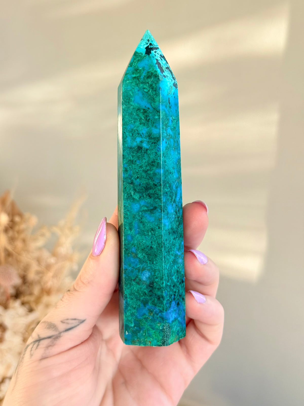 Chrysocolla with Malachite Tower