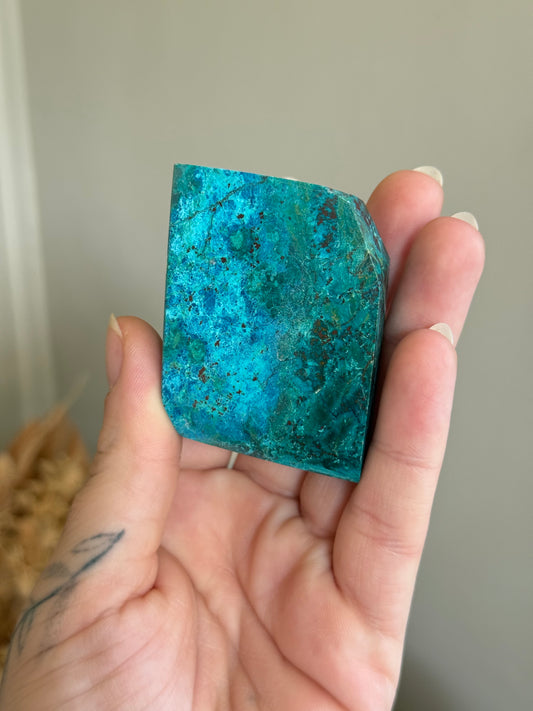 Chrysocolla with Dioptase Freeform
