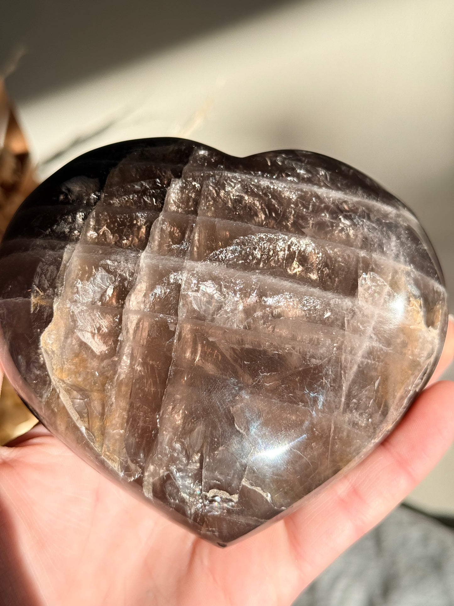 Black Rose Quartz Heart