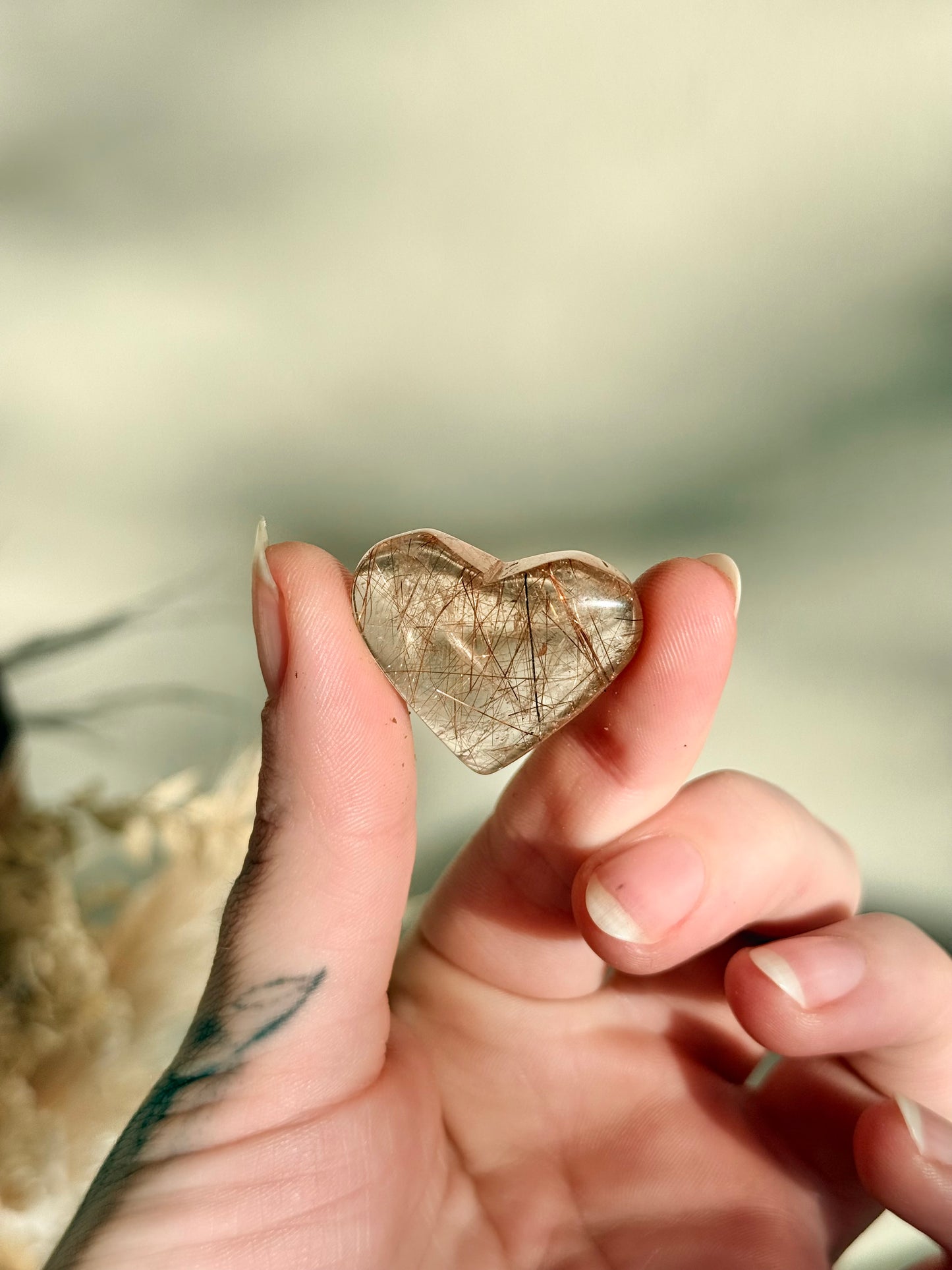 Rutilated Quartz Heart