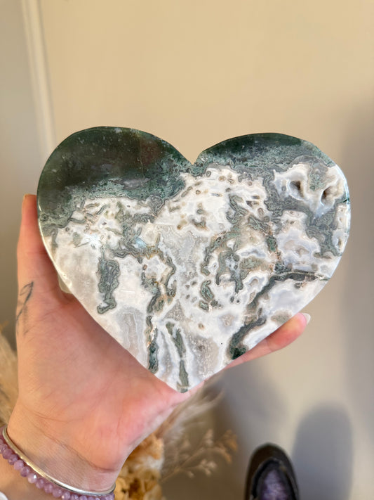 Moss Agate Heart