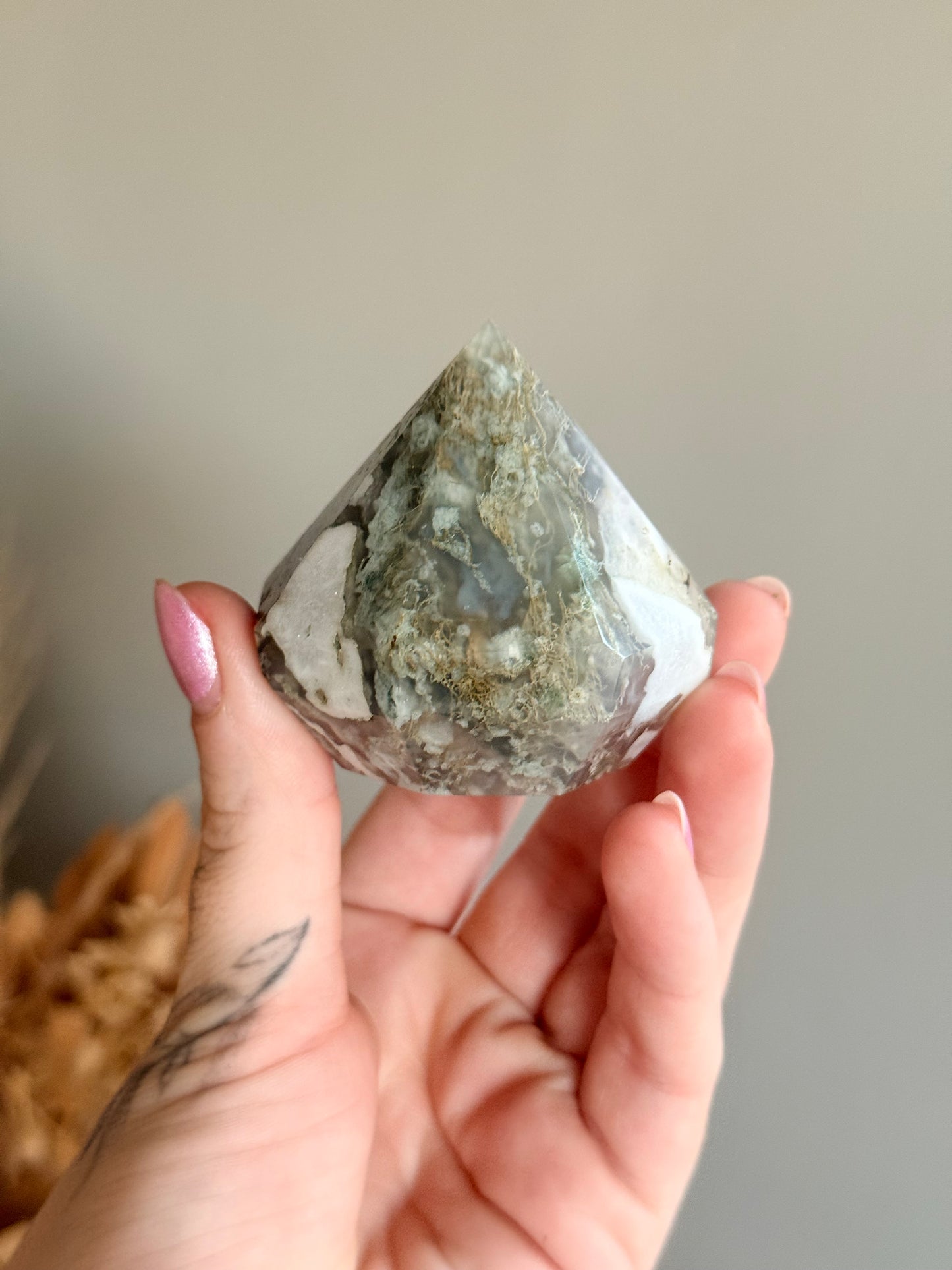 Moss agate Diamond