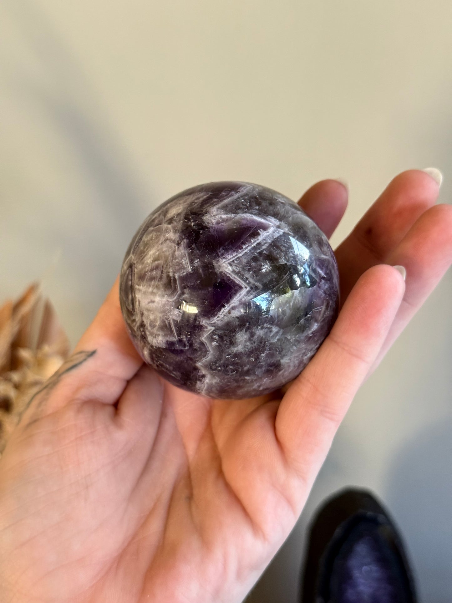 Smoky Chevron Amethyst Sphere