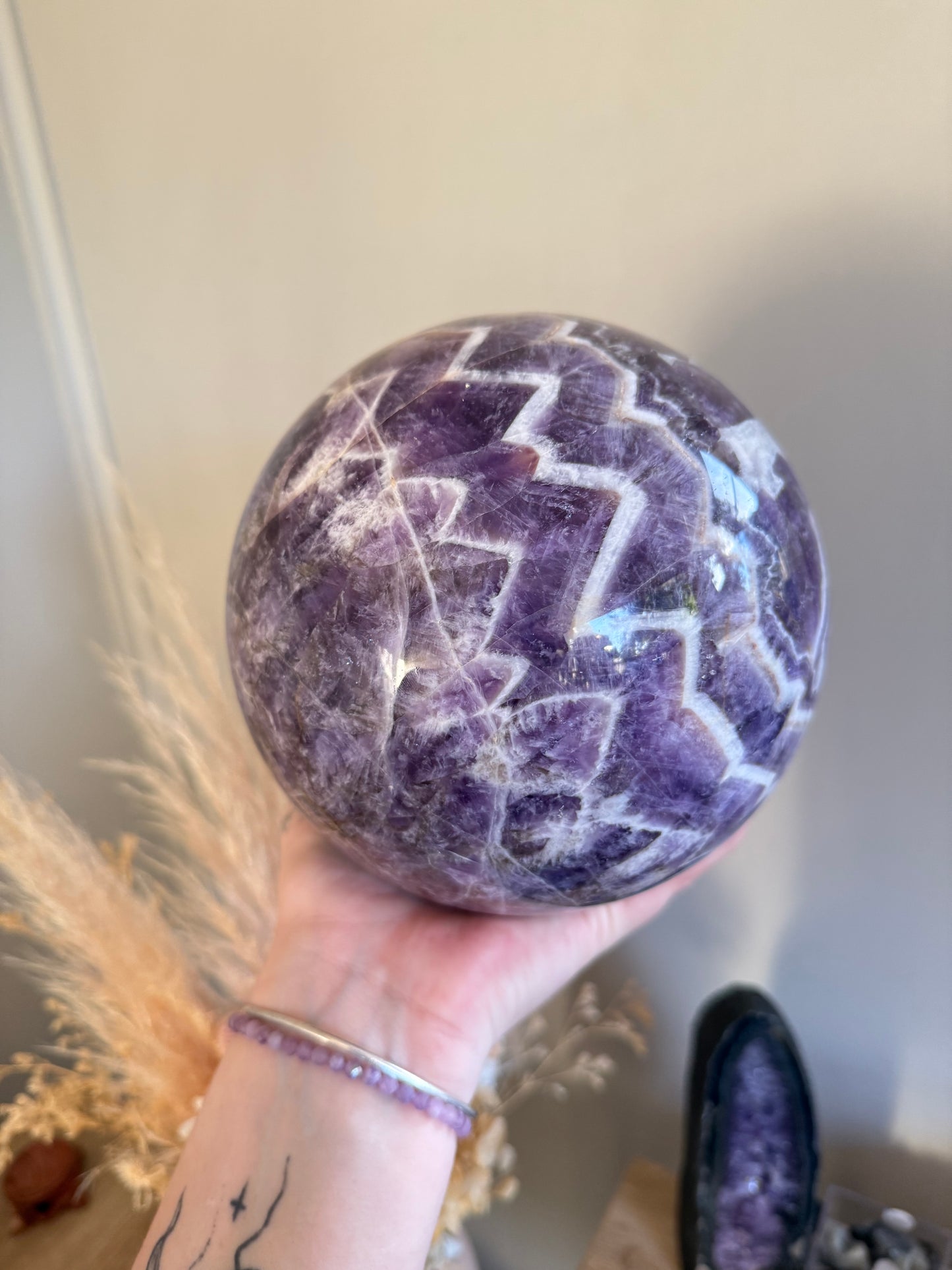 XL Chevron Amethyst Sphere