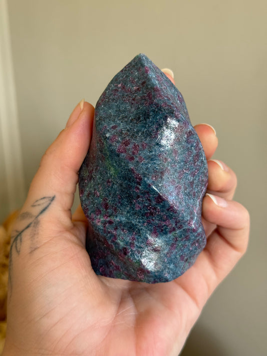 Ruby in Kyanite with Fuschite Flame