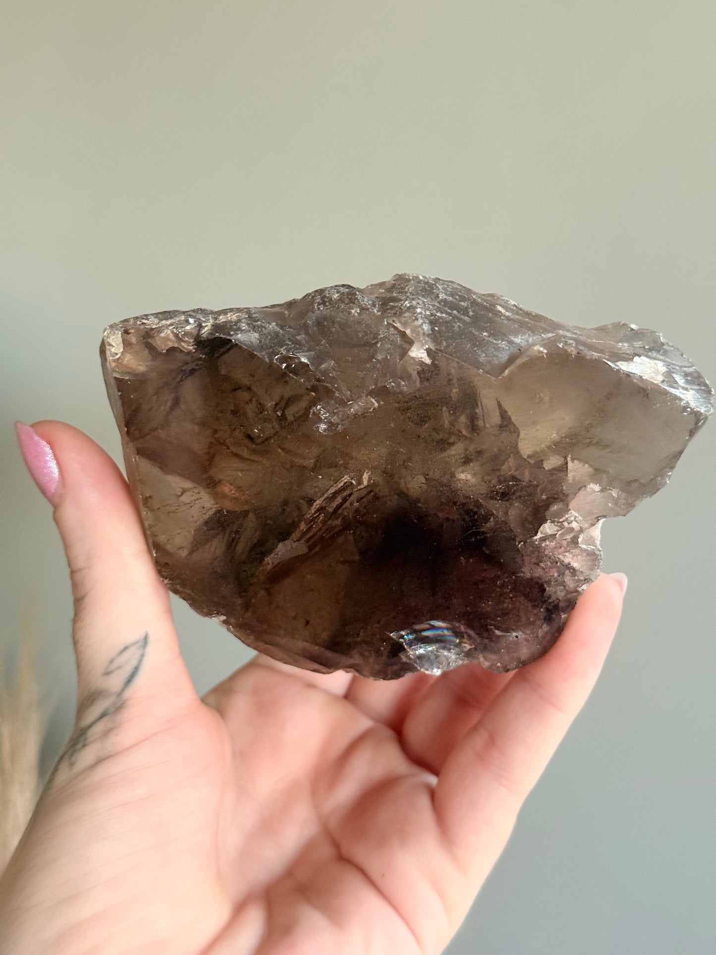 Smoky Quartz Half Polished