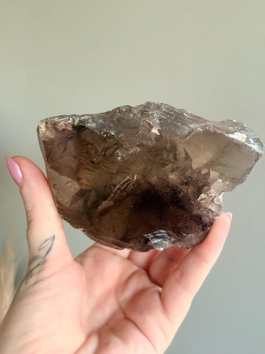 Smoky Quartz Half Polished