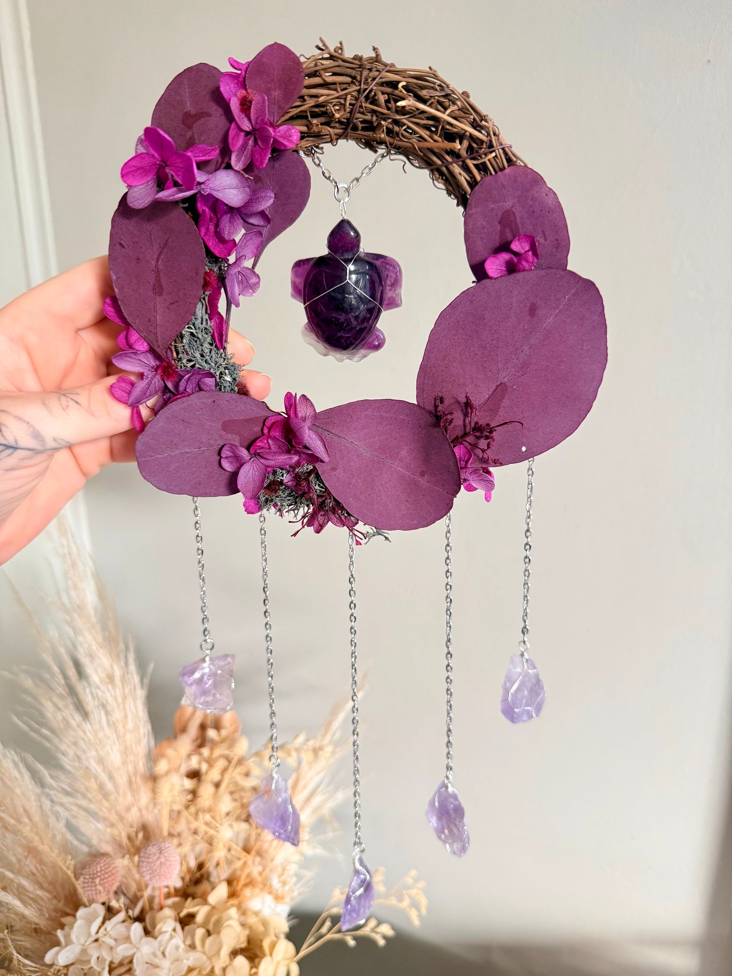 15cm Fluorite Turtle Wreath