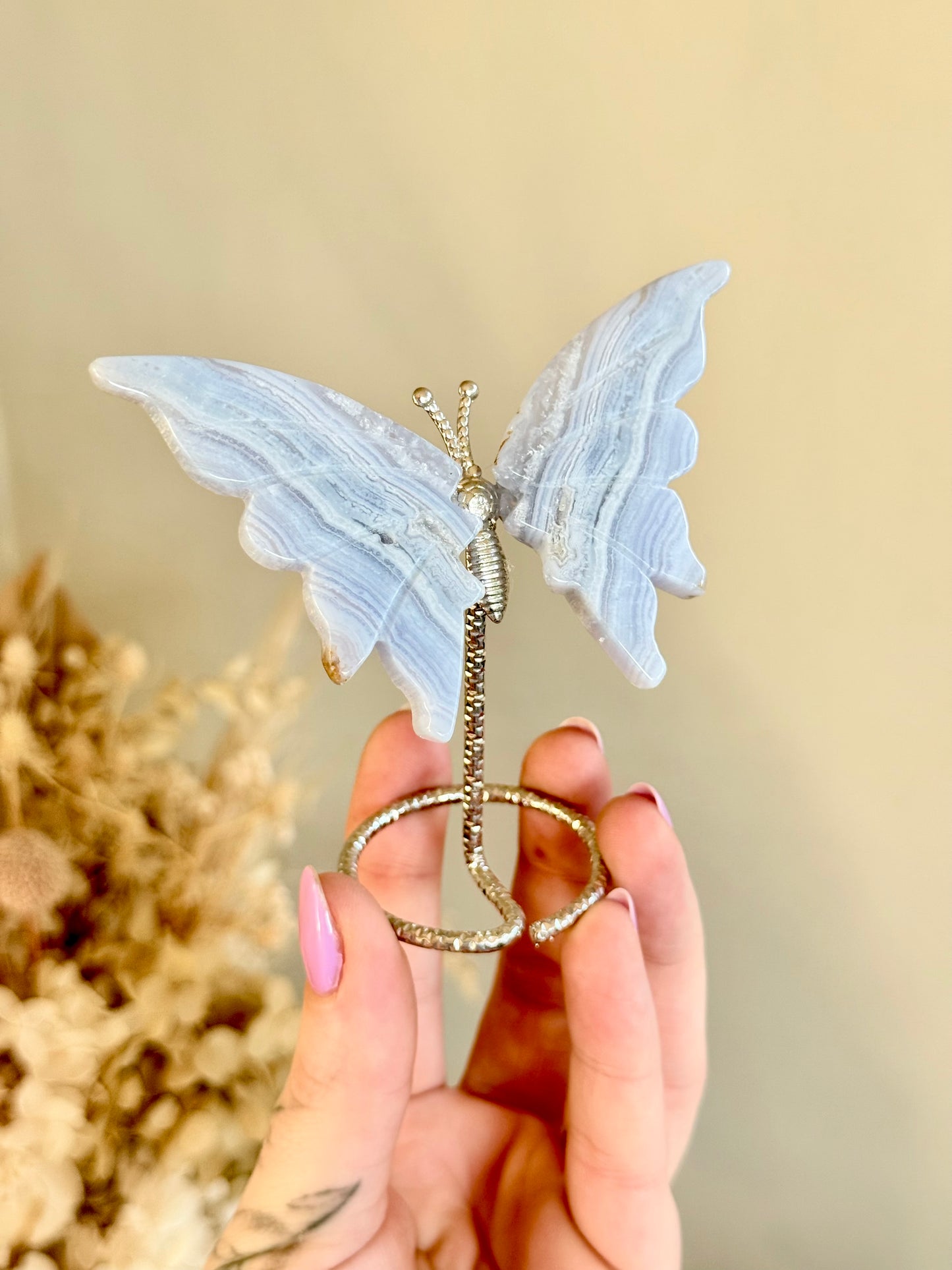 Blue Lace Agate Butterfly