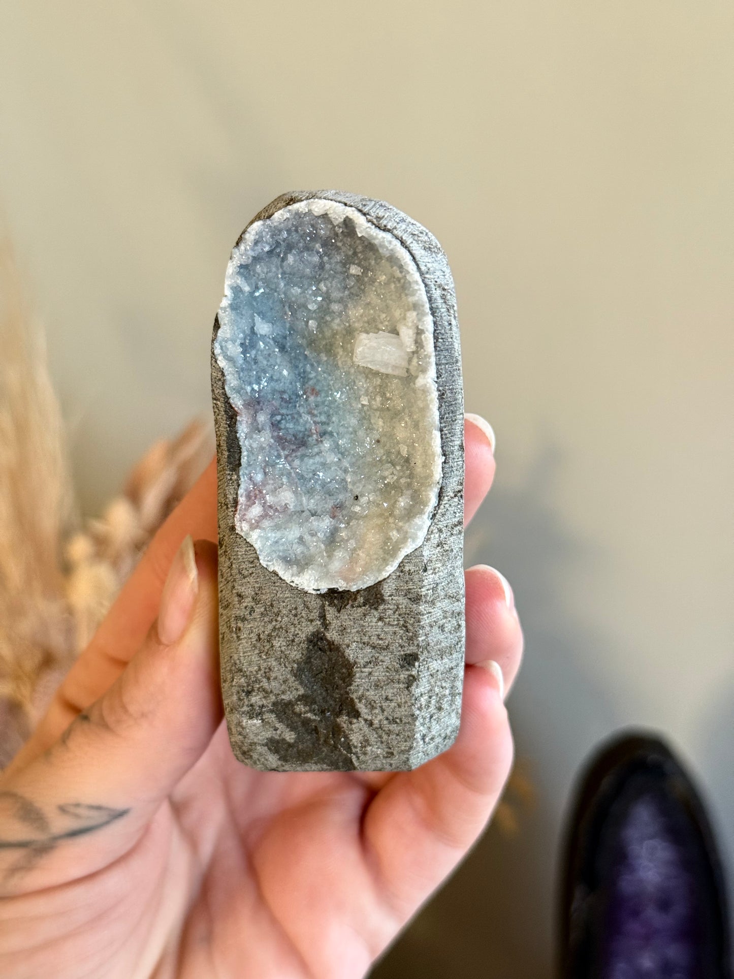 Blue Chalcedony and Calcite Cave