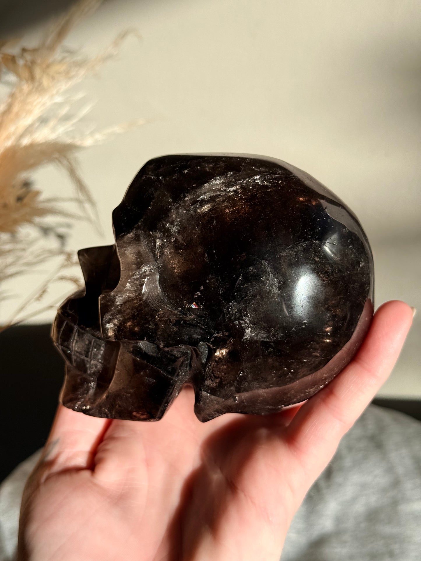 Black Rose Quartz Skull