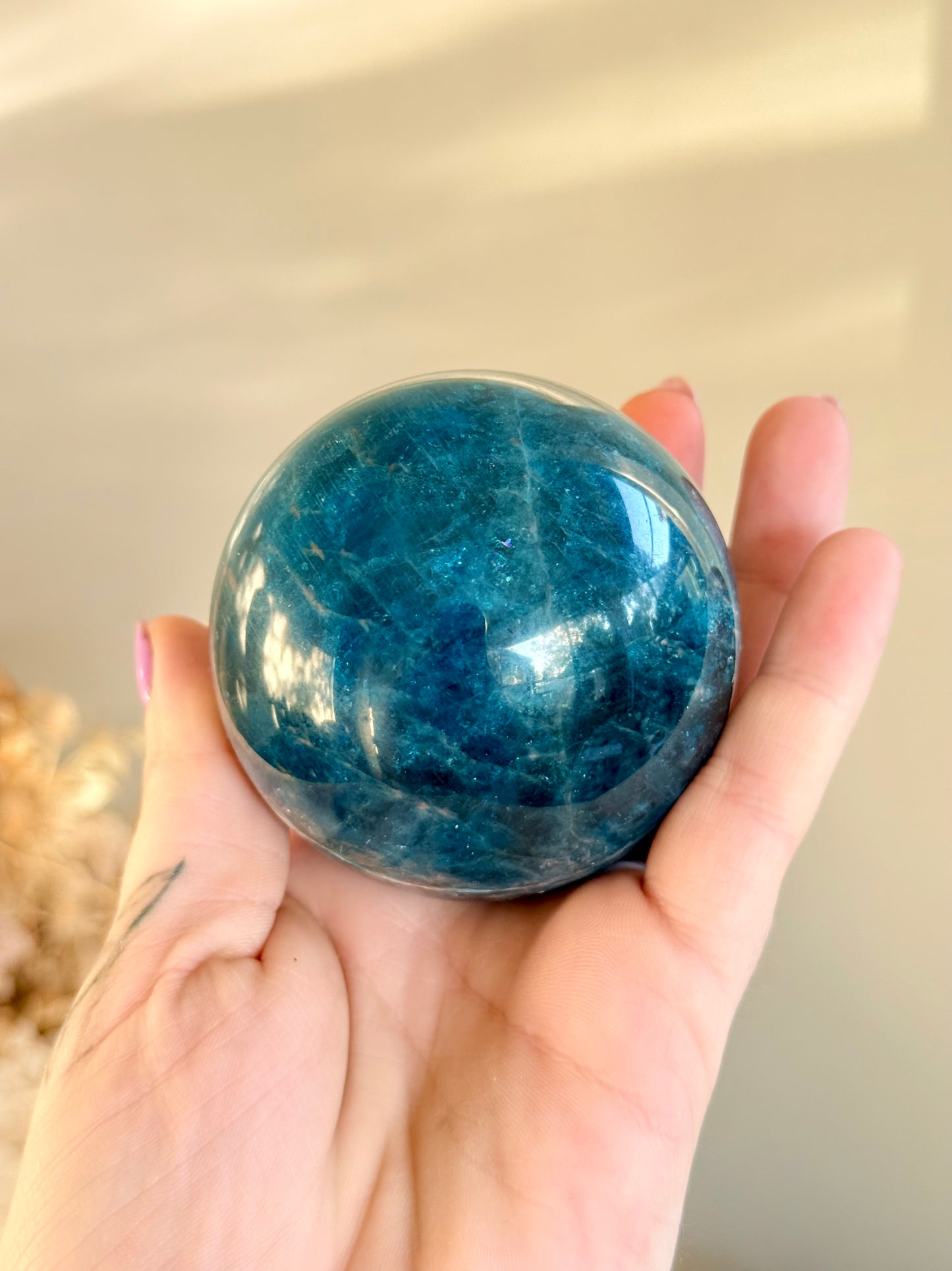 Blue Apatite Sphere