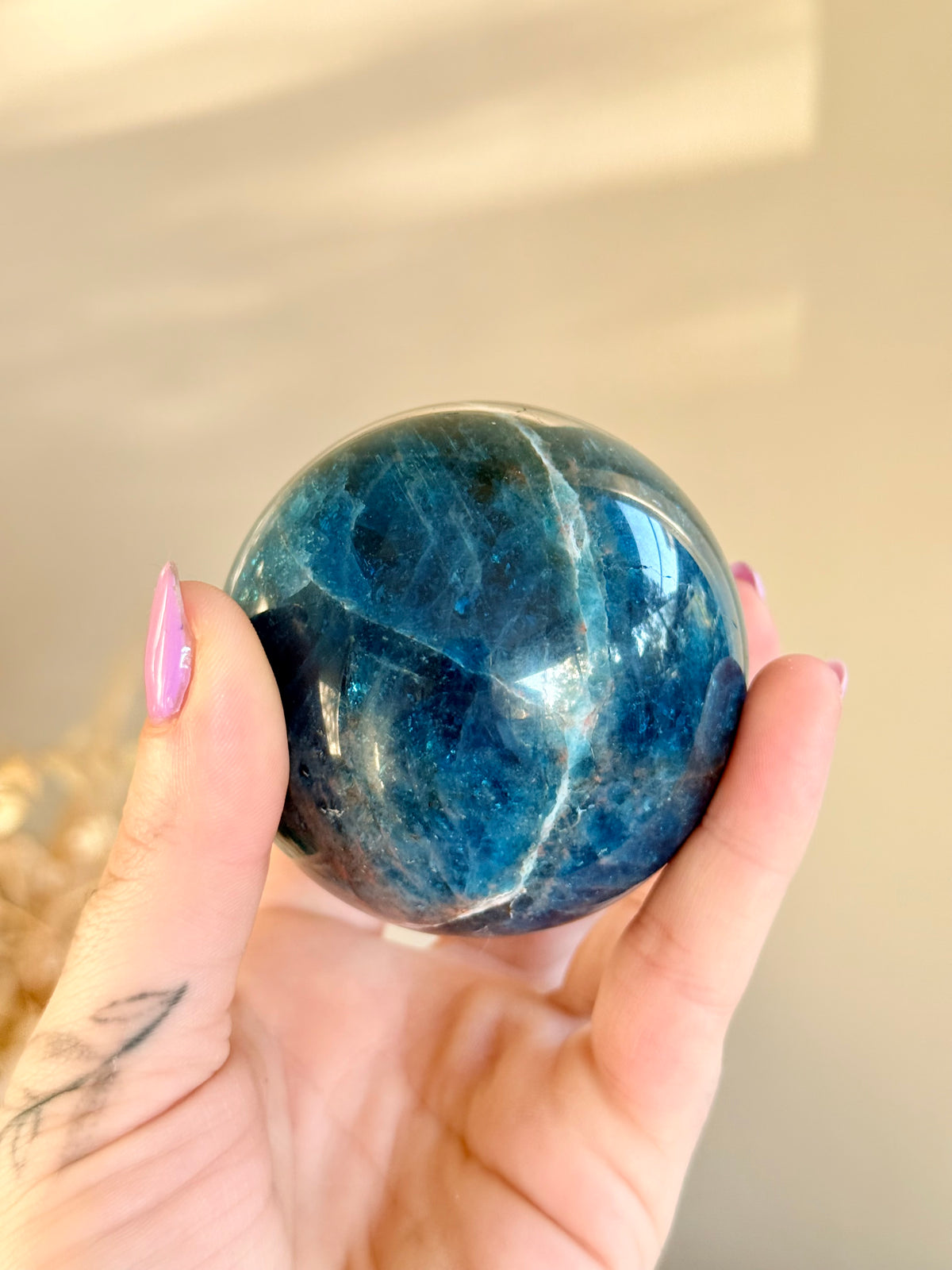 Blue Apatite Sphere