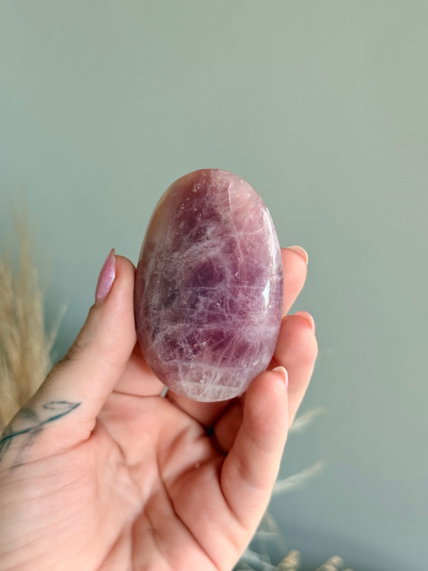 Lavender Rose Quartz Palmstone