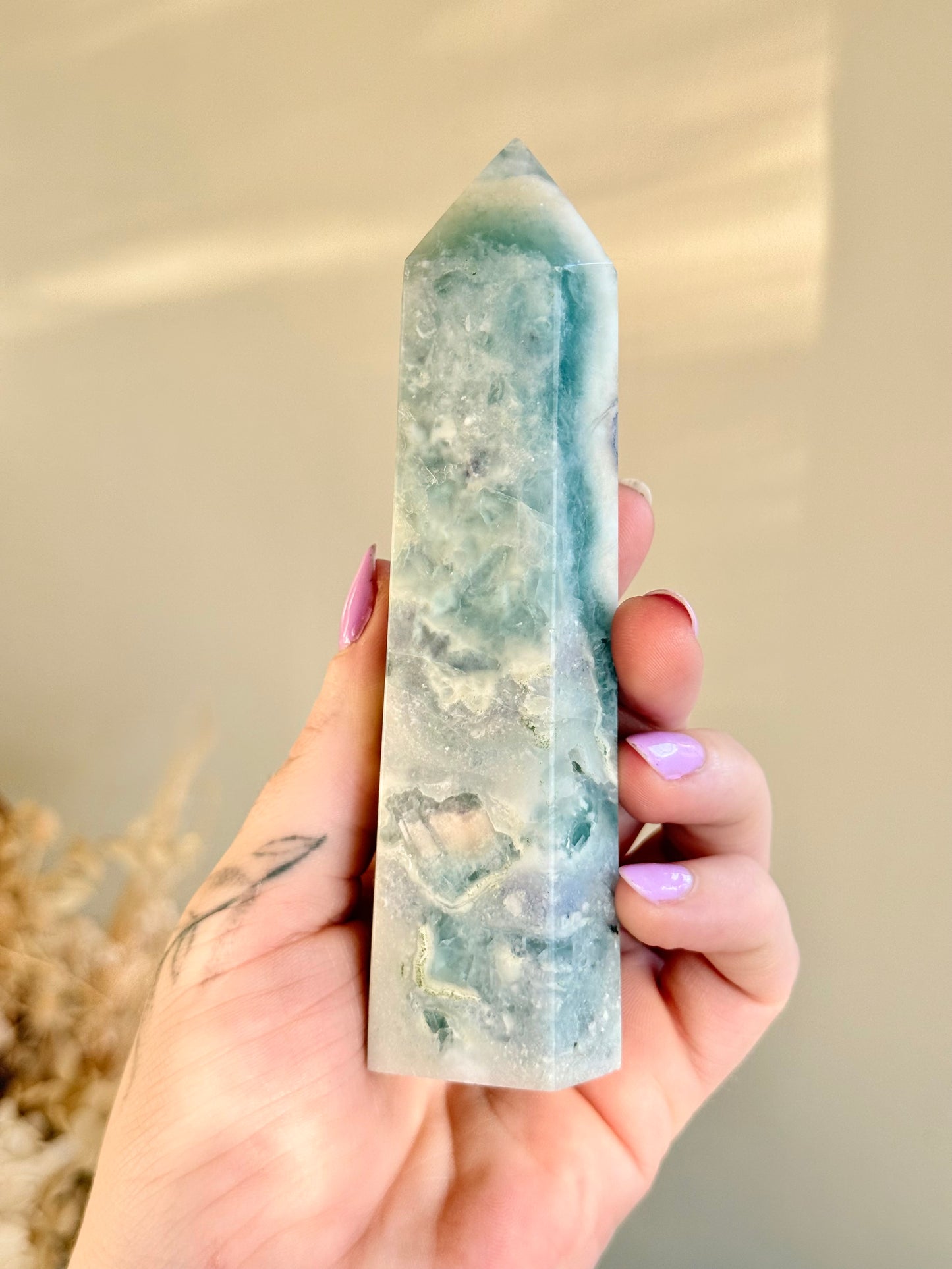 Fluorite with Calcite Point