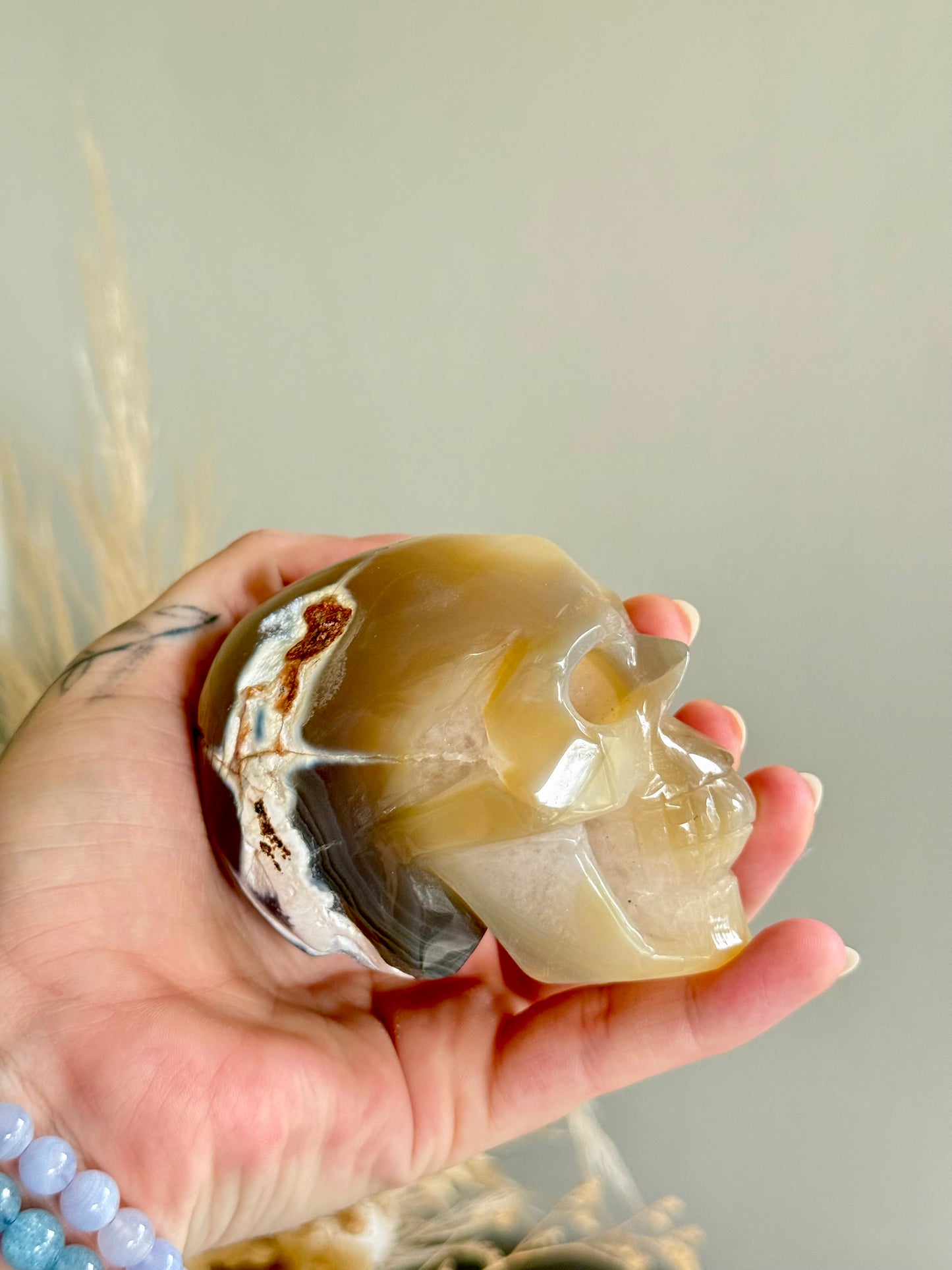 Amethyst and Agate Skull