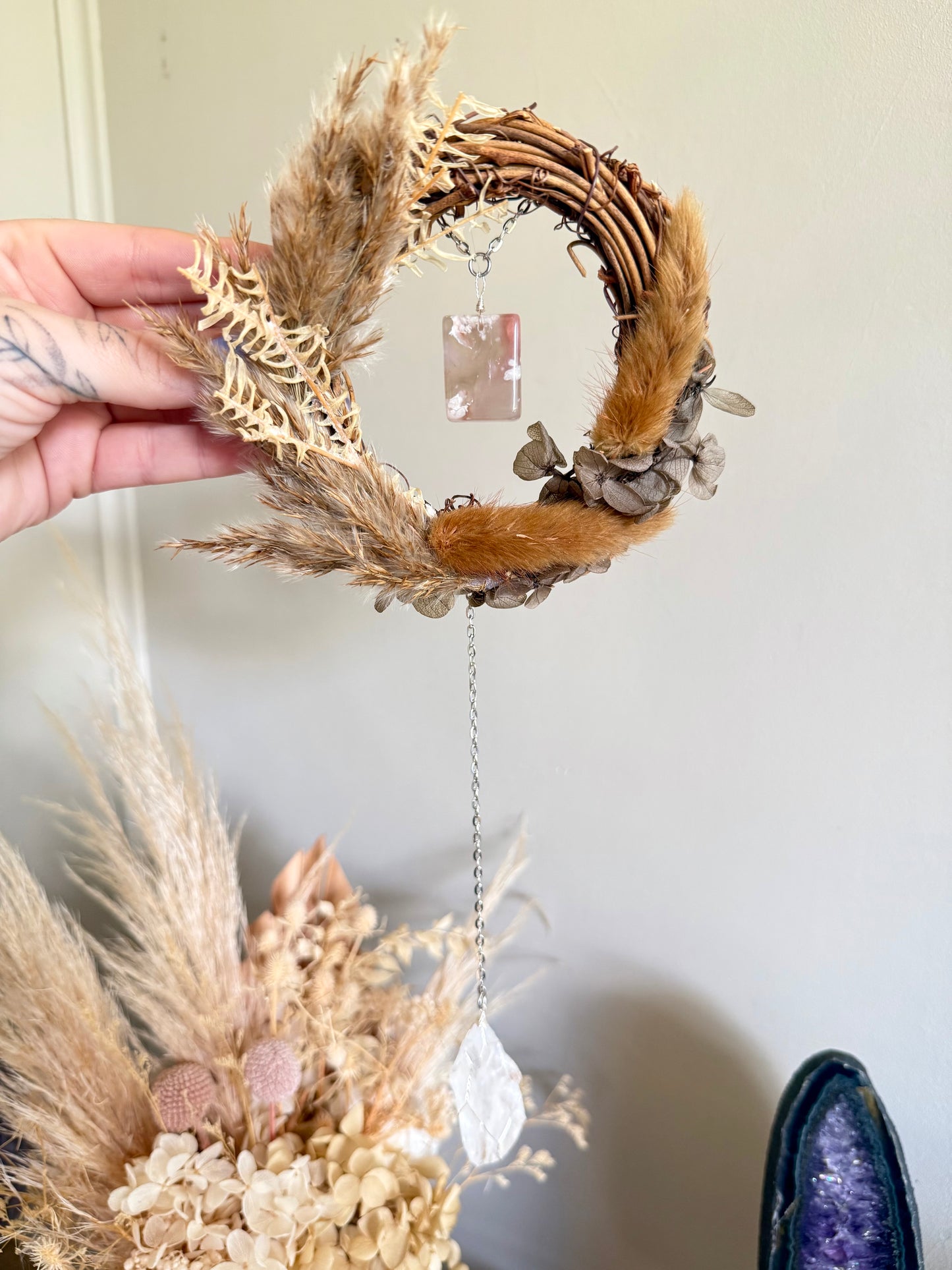 12cm Flower Agate Wreath