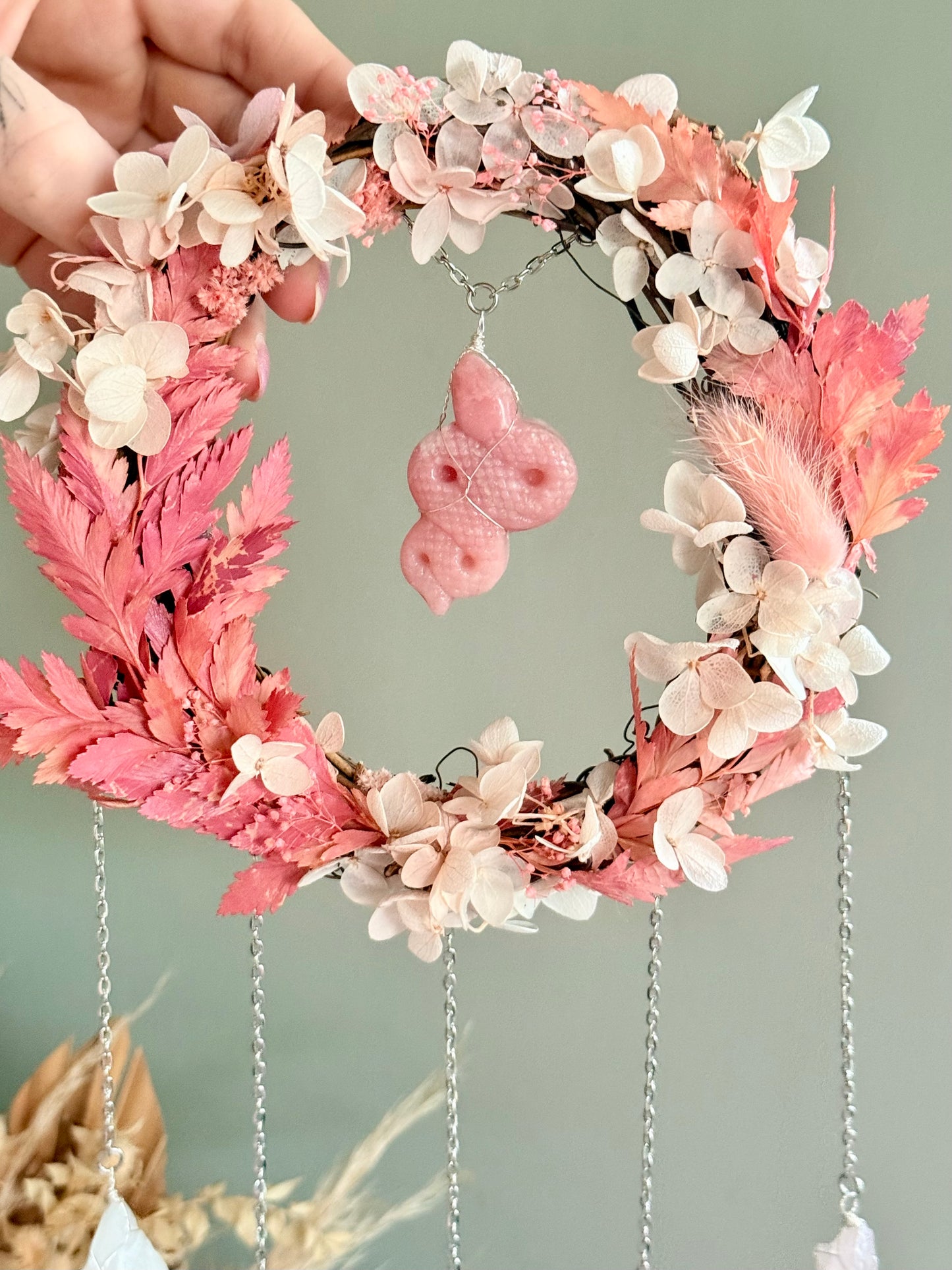 15cm Pink Opal Snake Wreath