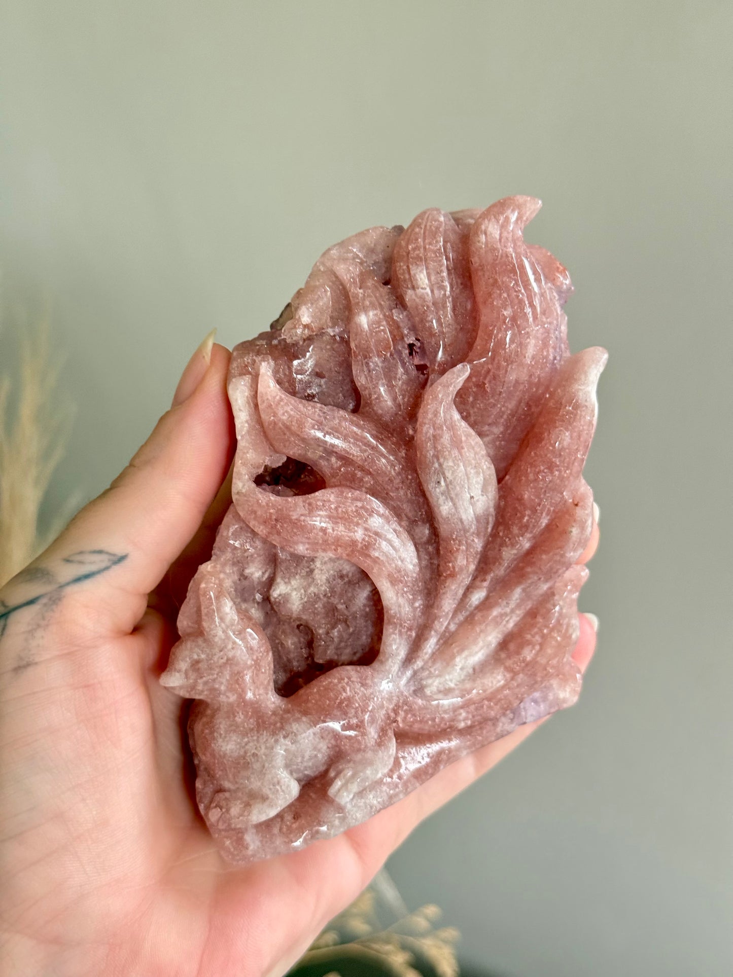 Pink and Purple Amethyst 9 Tail Fox