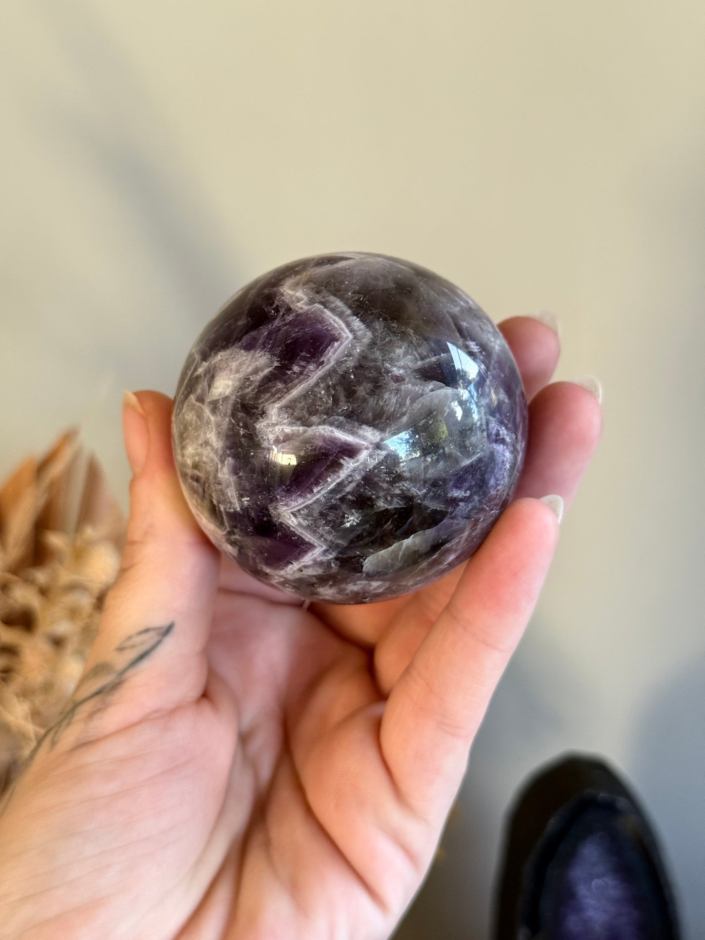 Smoky Chevron Amethyst Sphere