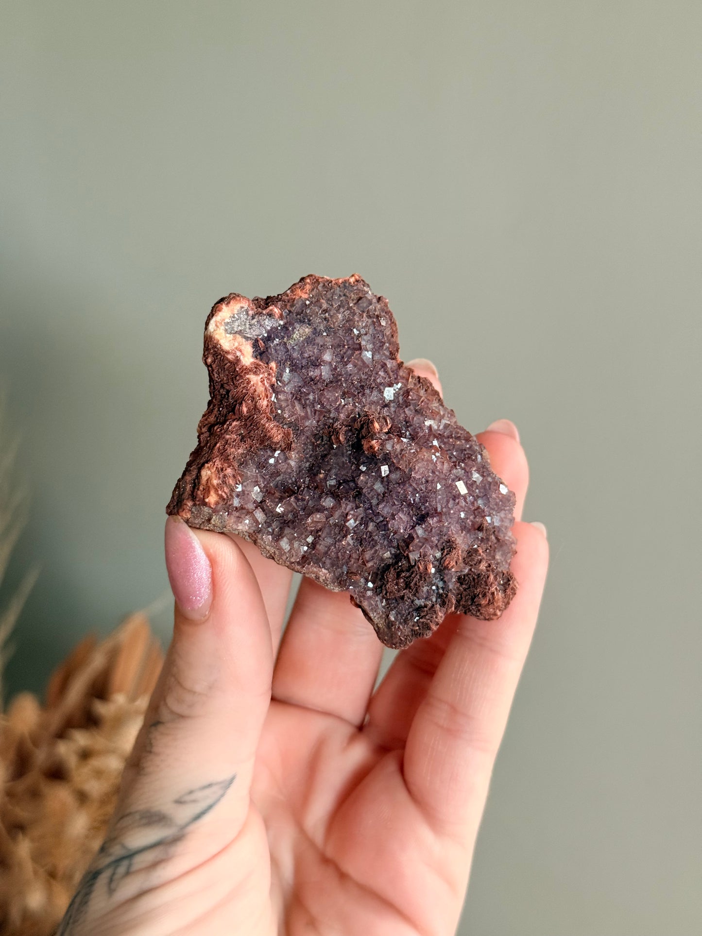 Red Barite with Fluorite
