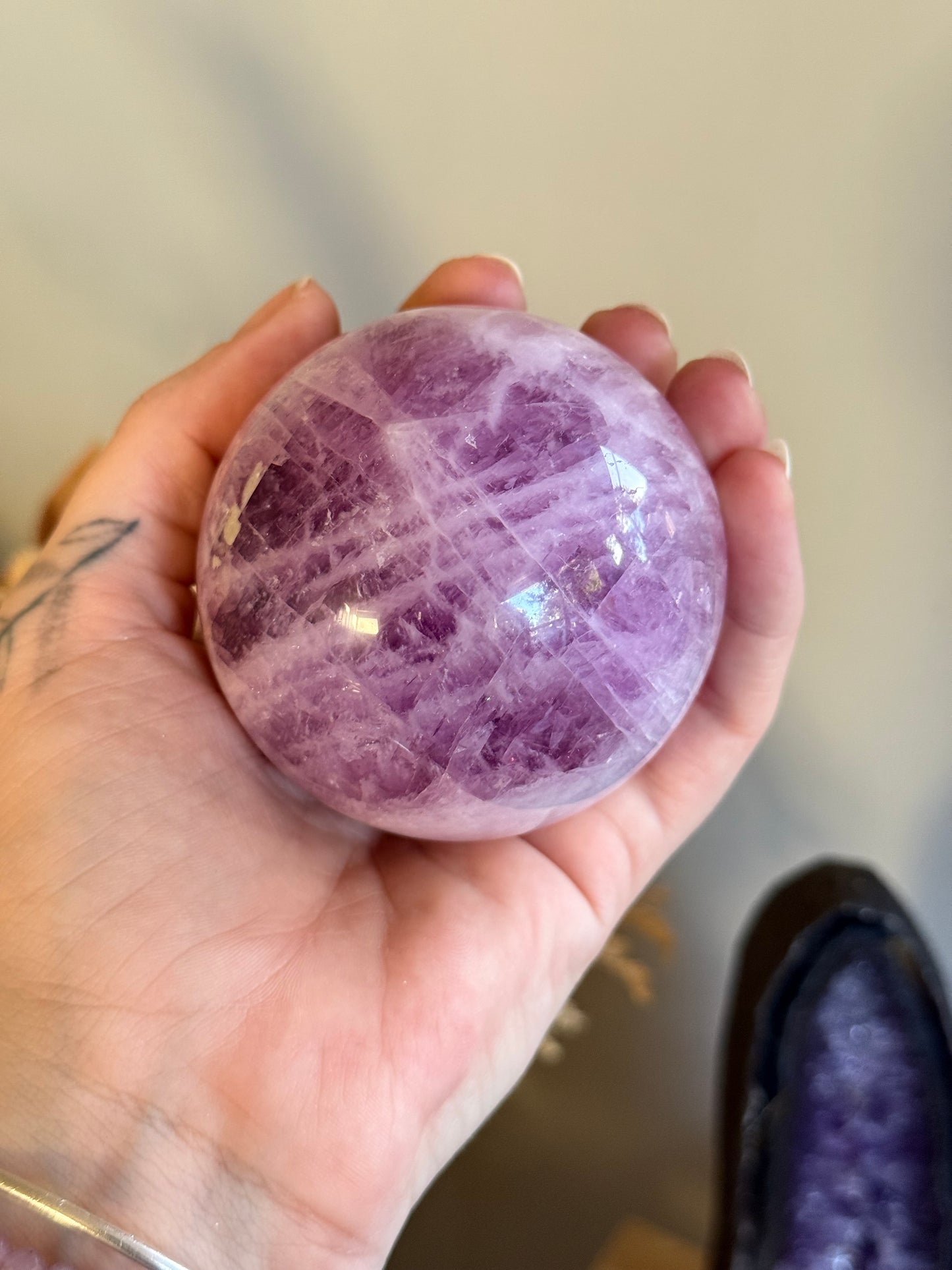 Gemmy Kunzite Sphere