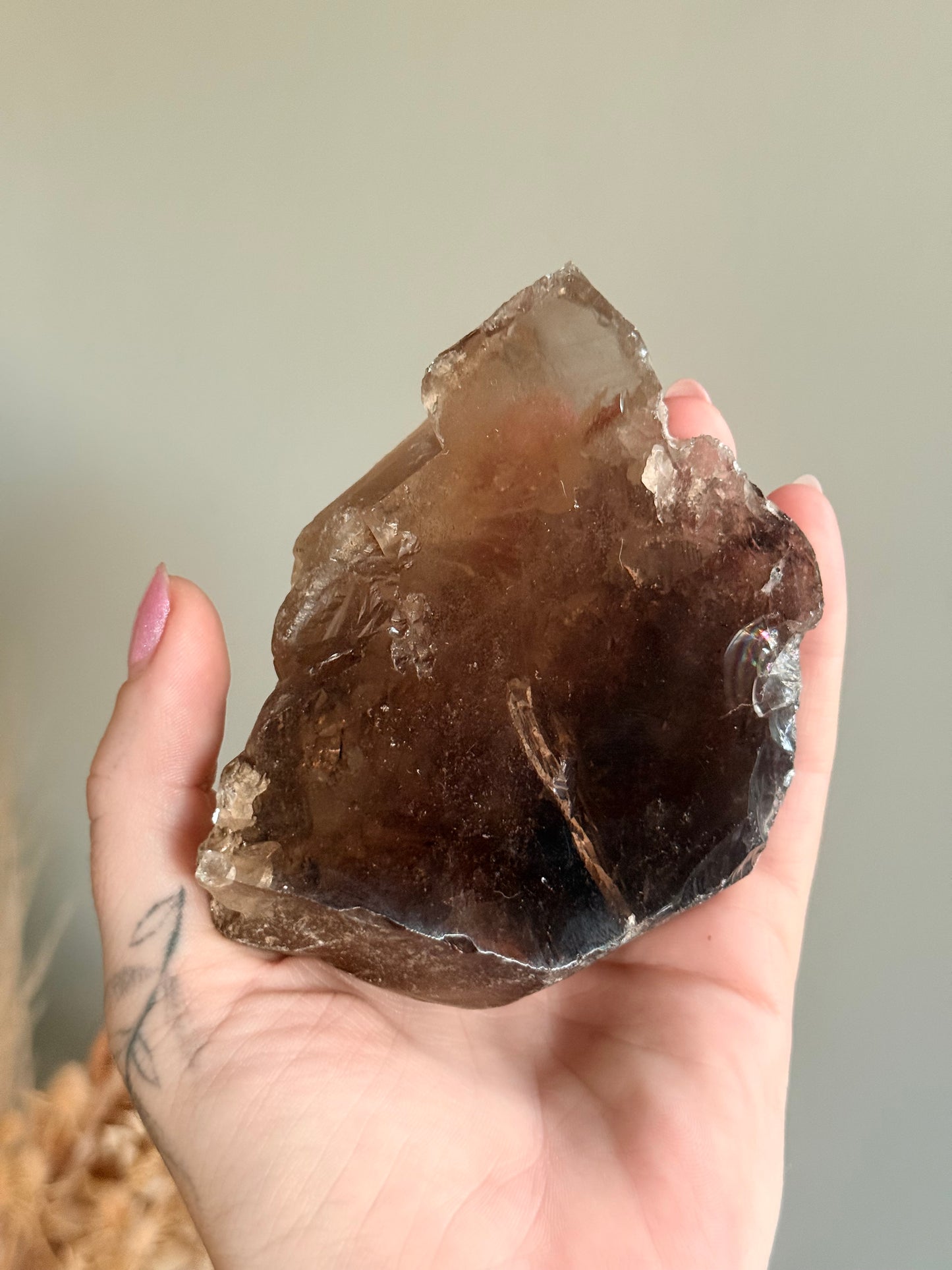 Smoky Quartz Half Polished