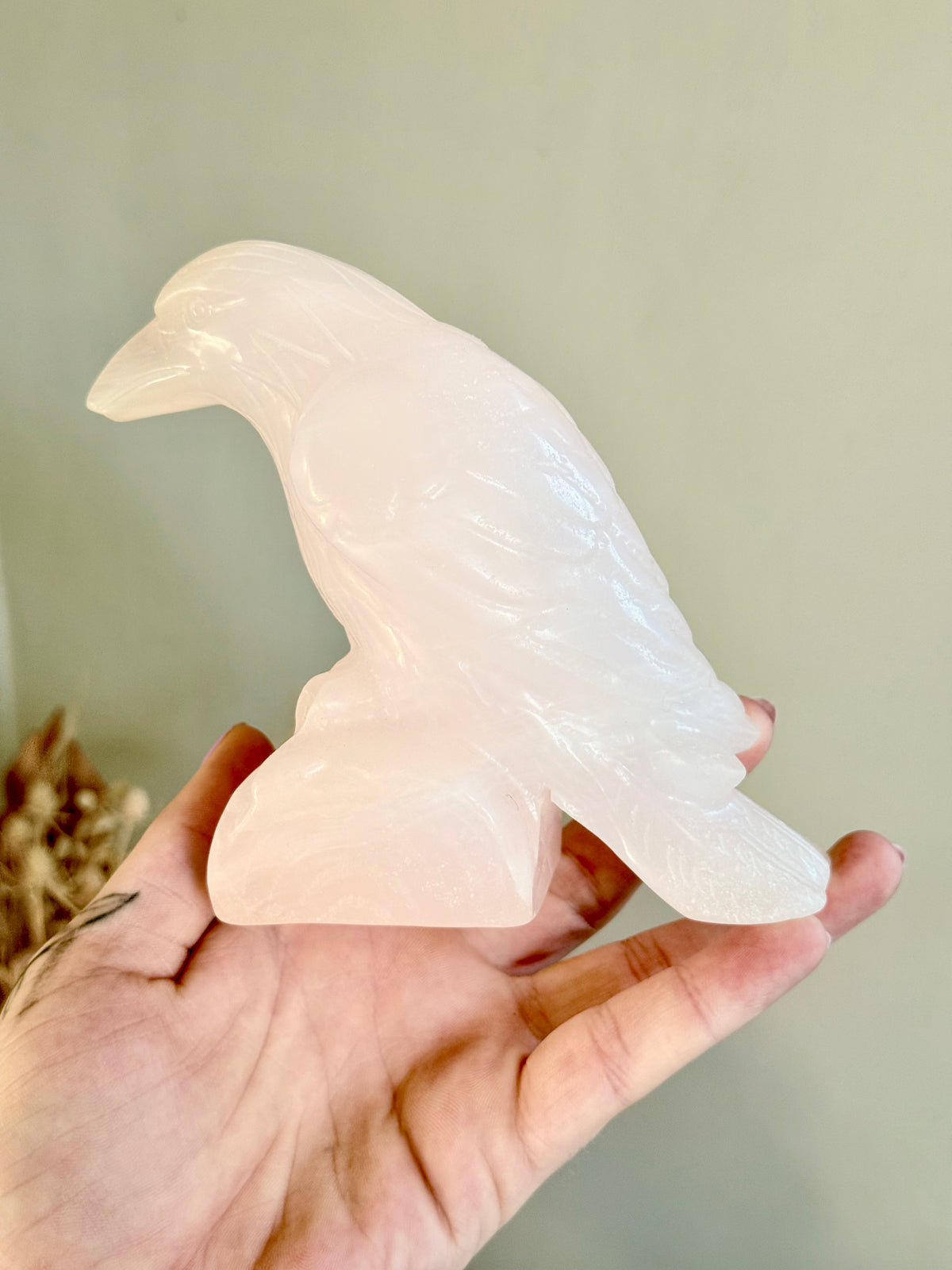 Pink Calcite Crow / Raven