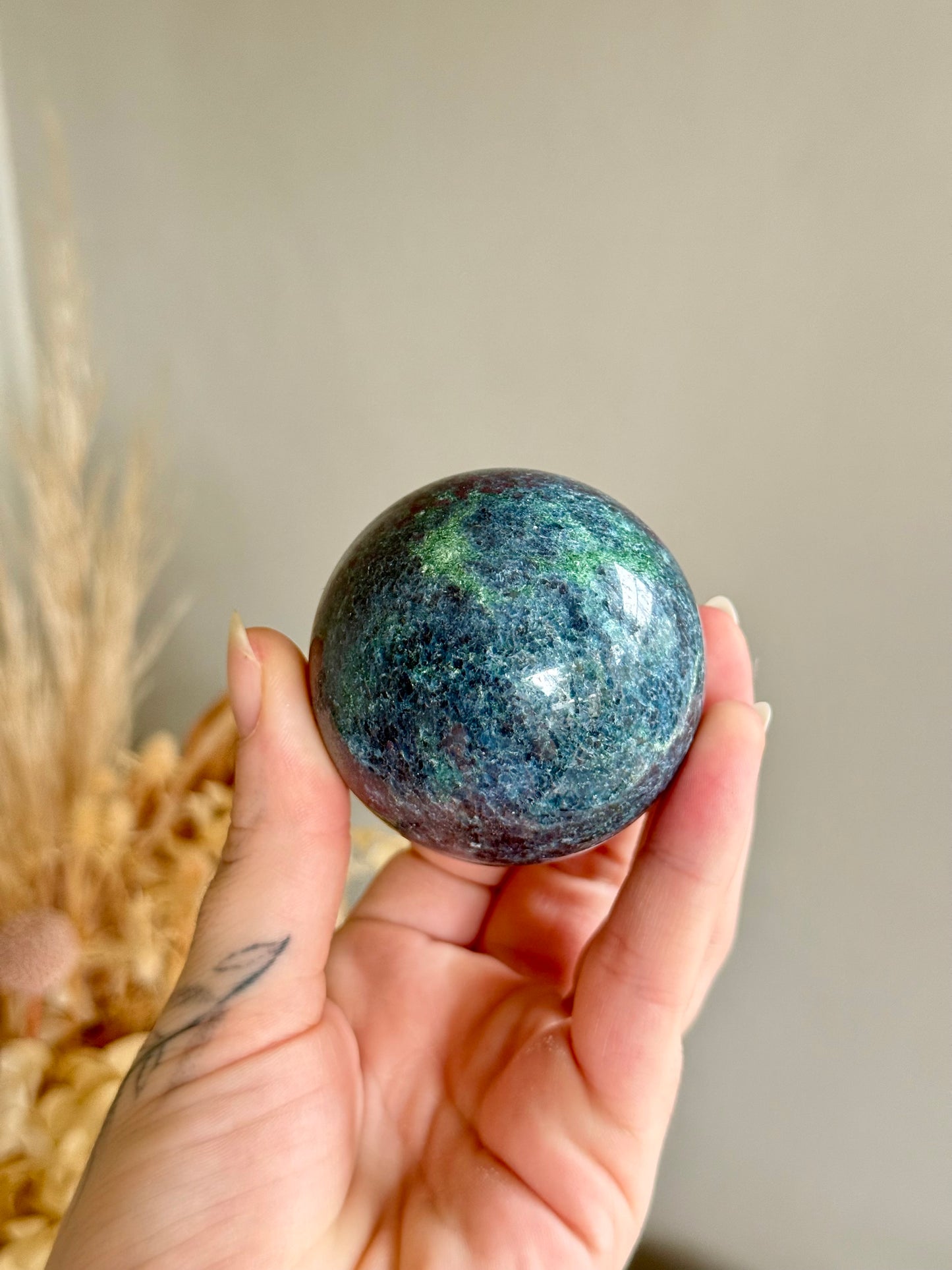 Ruby, Kyanite and Fuschite Sphere