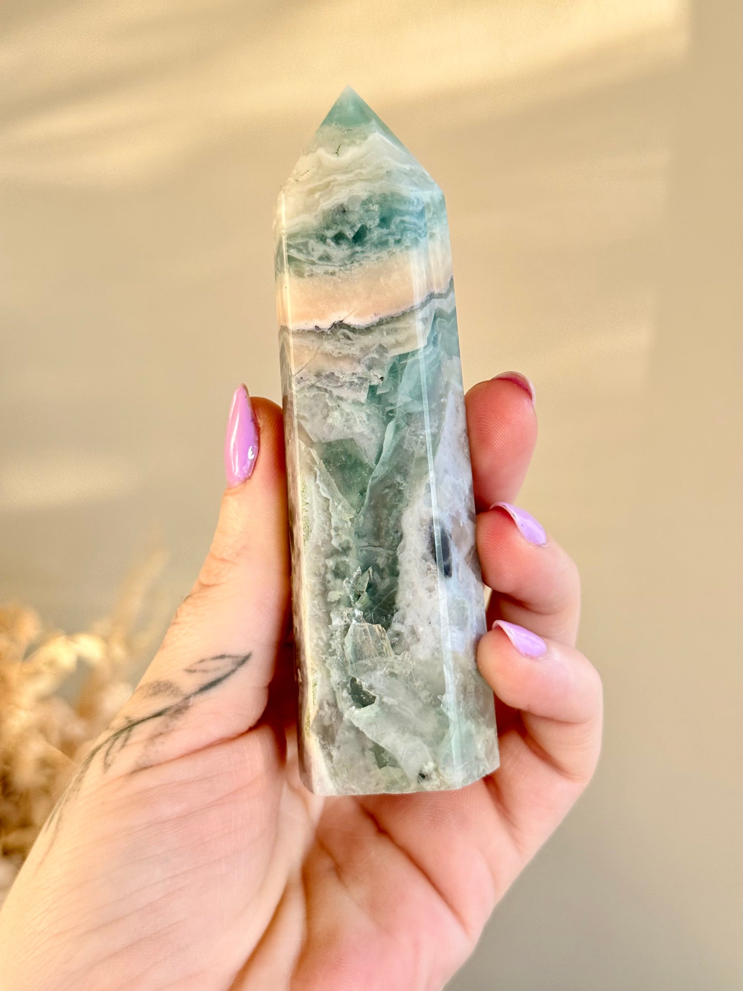 Fluorite with Calcite Point