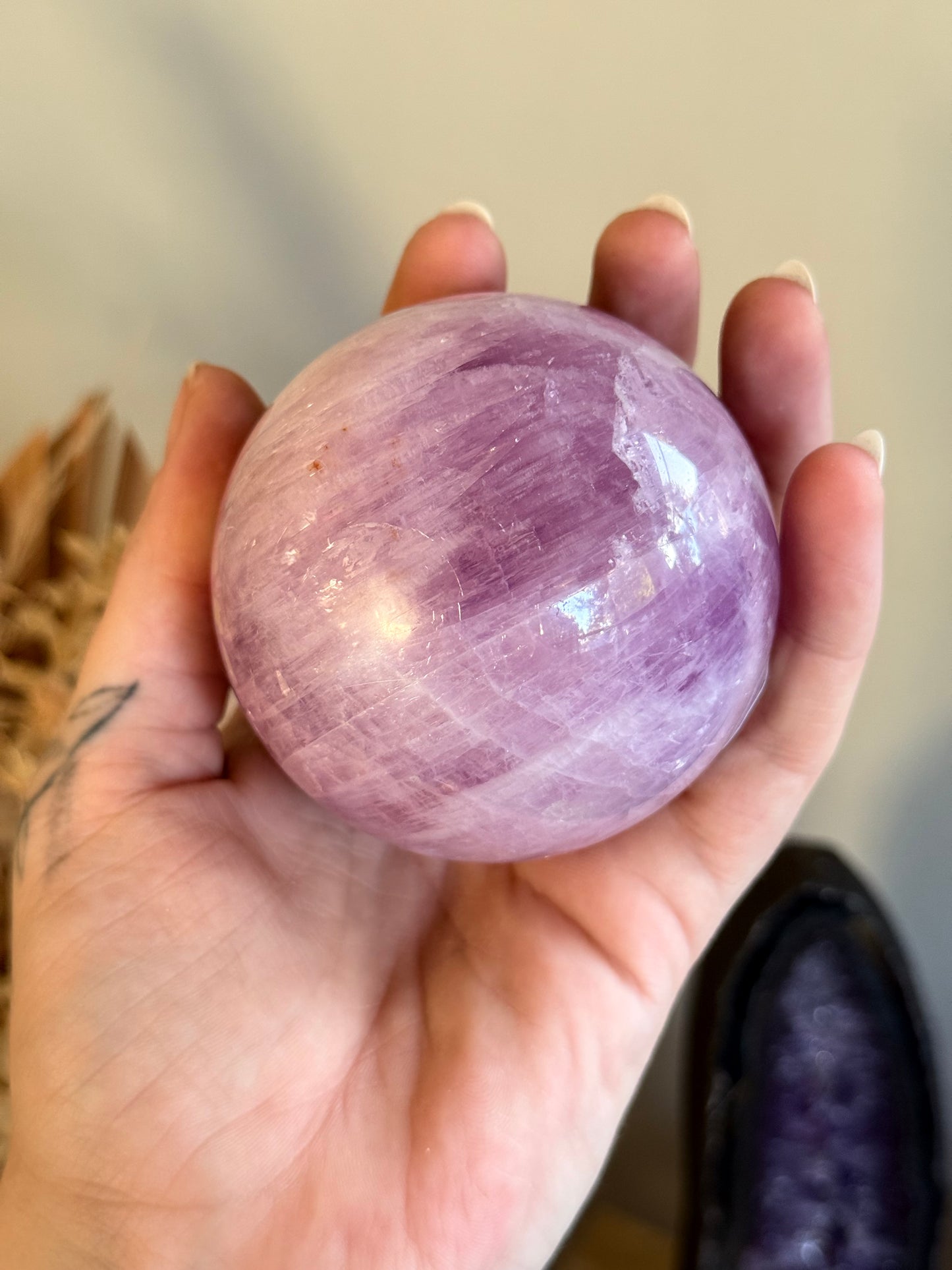 Gemmy Kunzite Sphere