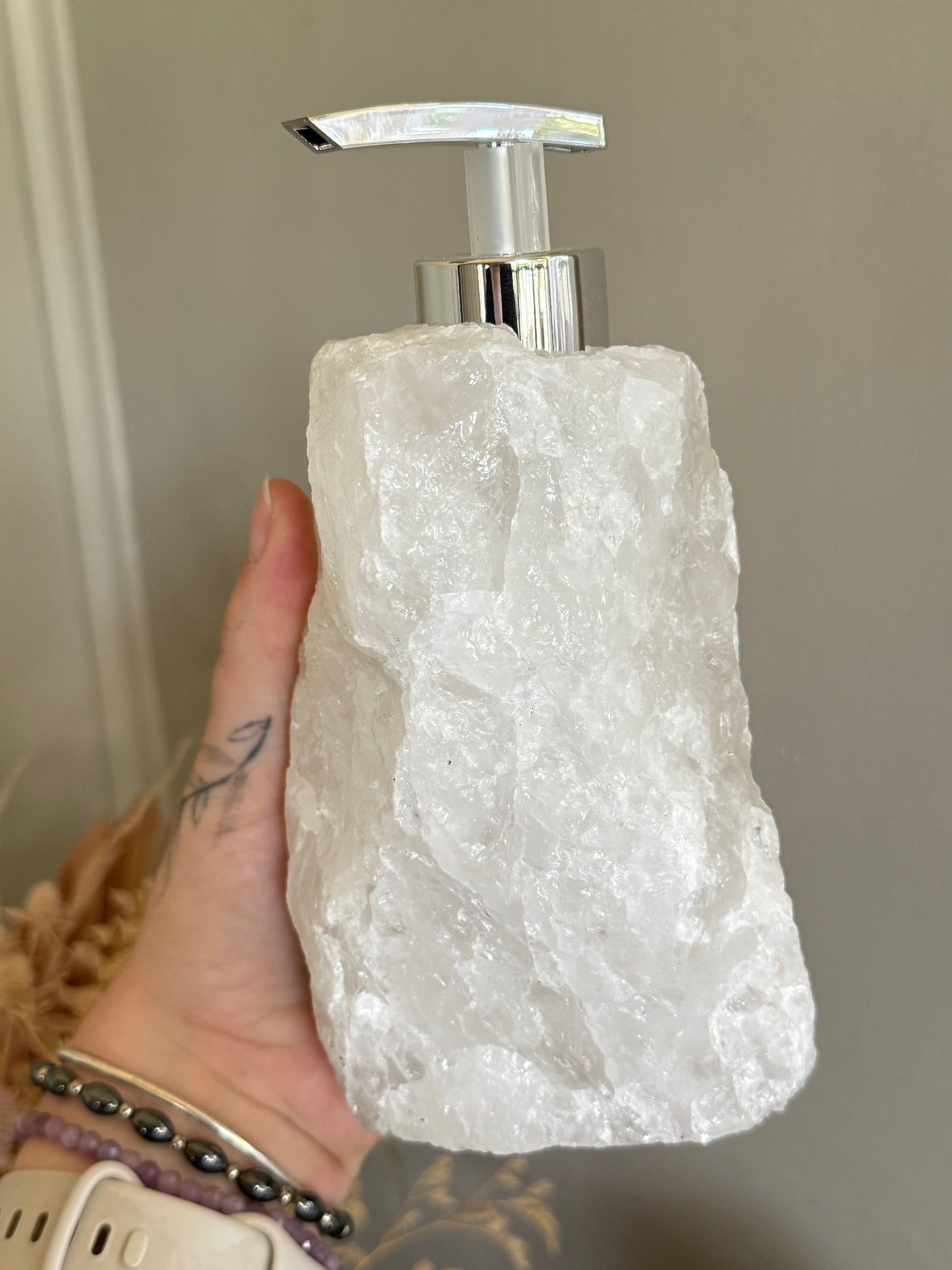 Clear Quartz Soap Dispenser