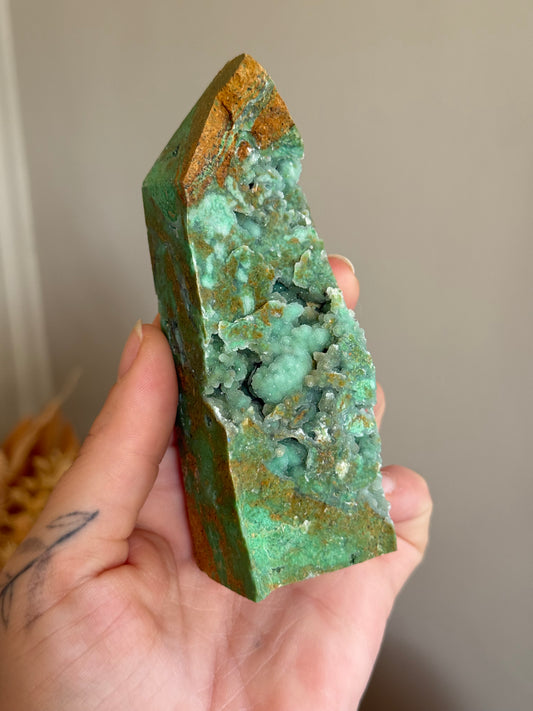 Turquoise with Sphalerite Point