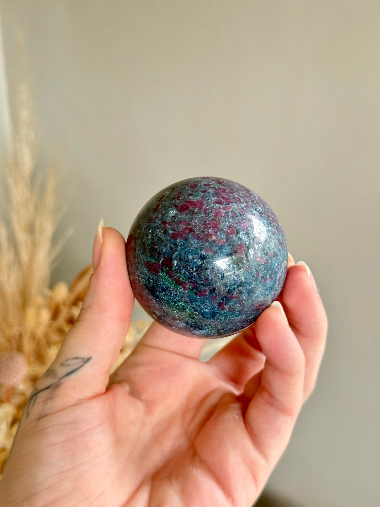 Ruby, Kyanite and Fuschite Sphere