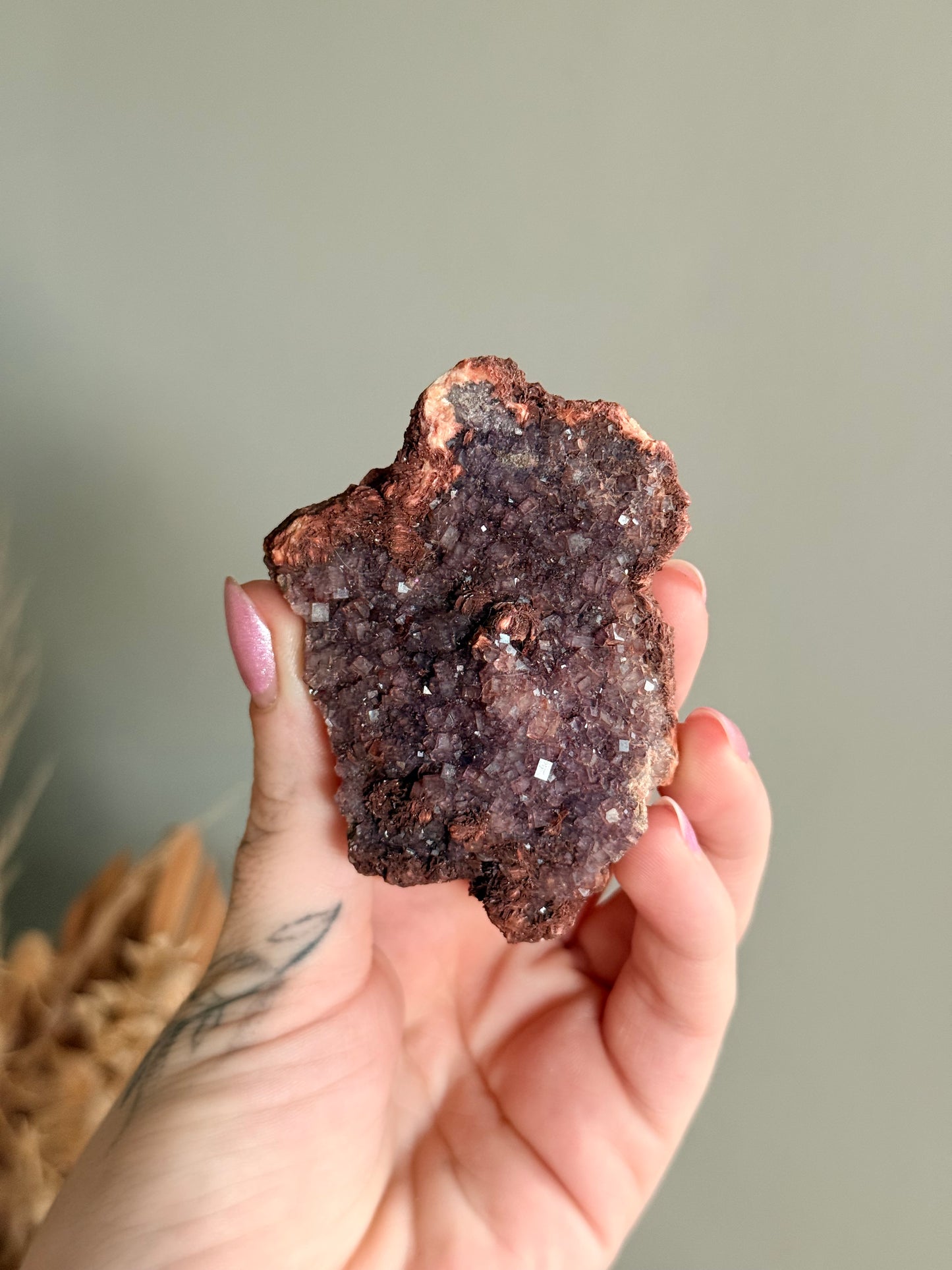 Red Barite with Fluorite