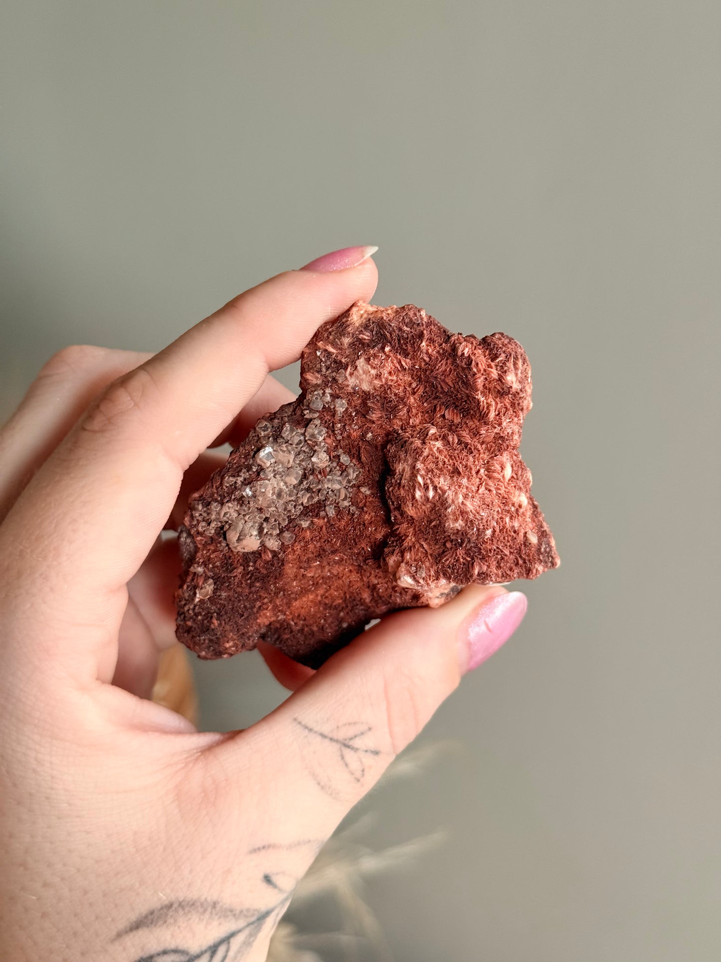 Red Barite with Fluorite