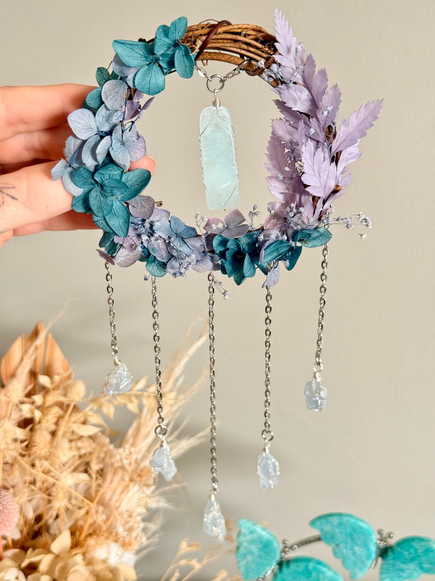 10cm Aquamarine Wreath