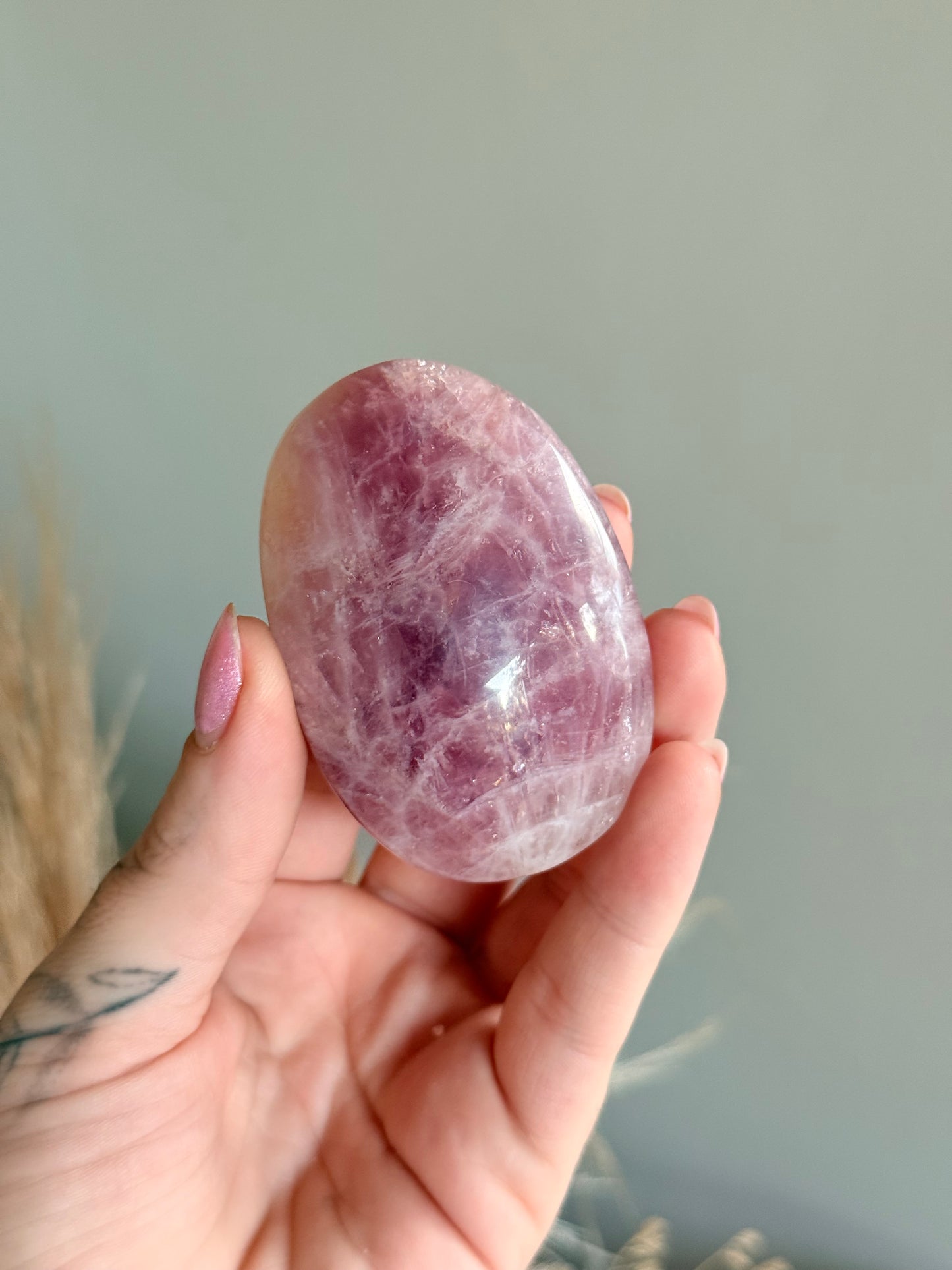 Lavender Rose Quartz Palmstone