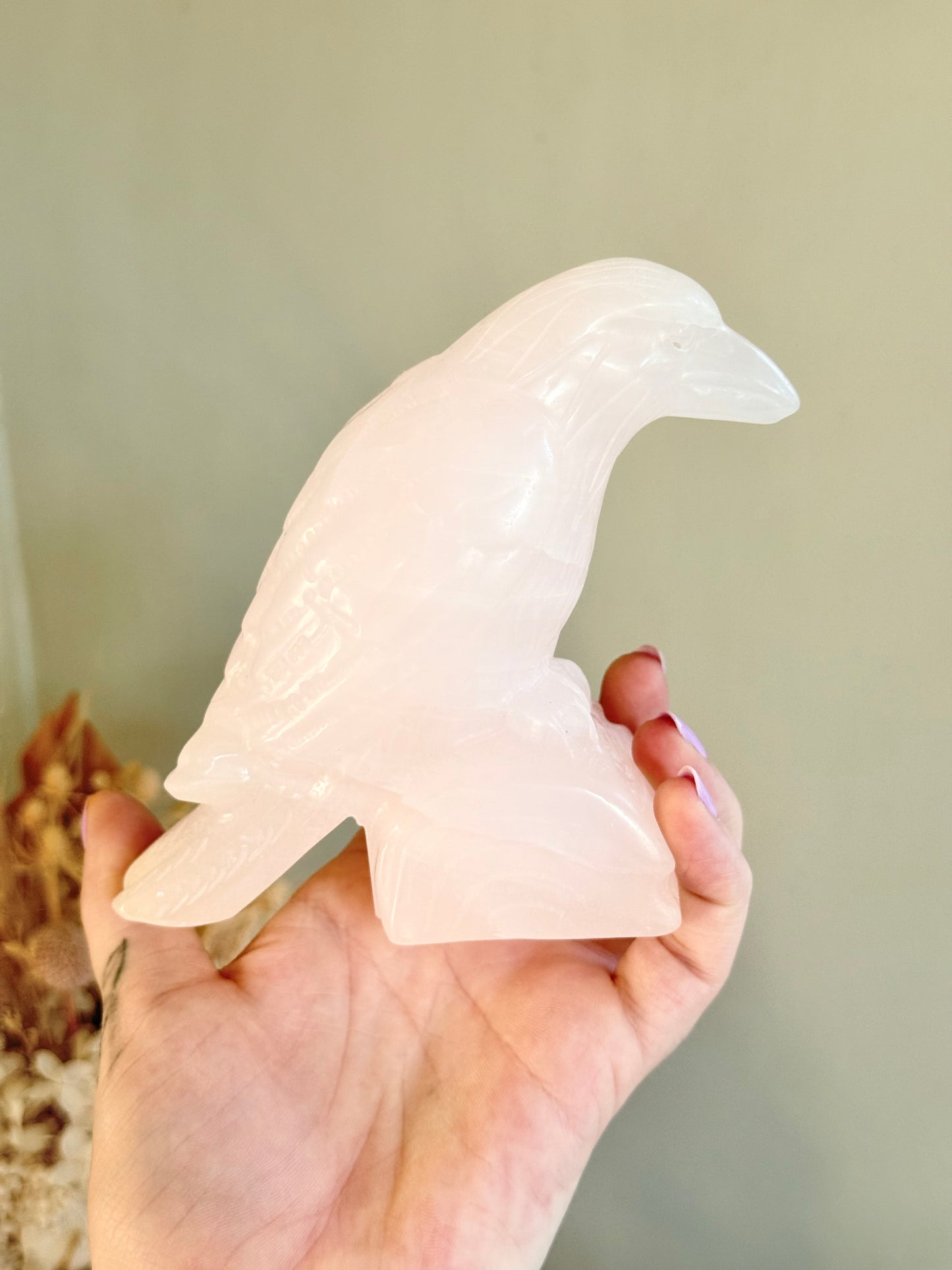 Pink Calcite Crow / Raven