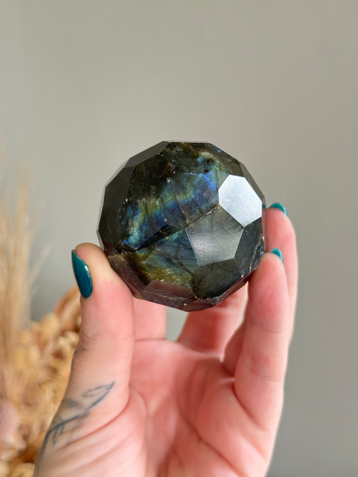 Labradorite Faceted Sphere