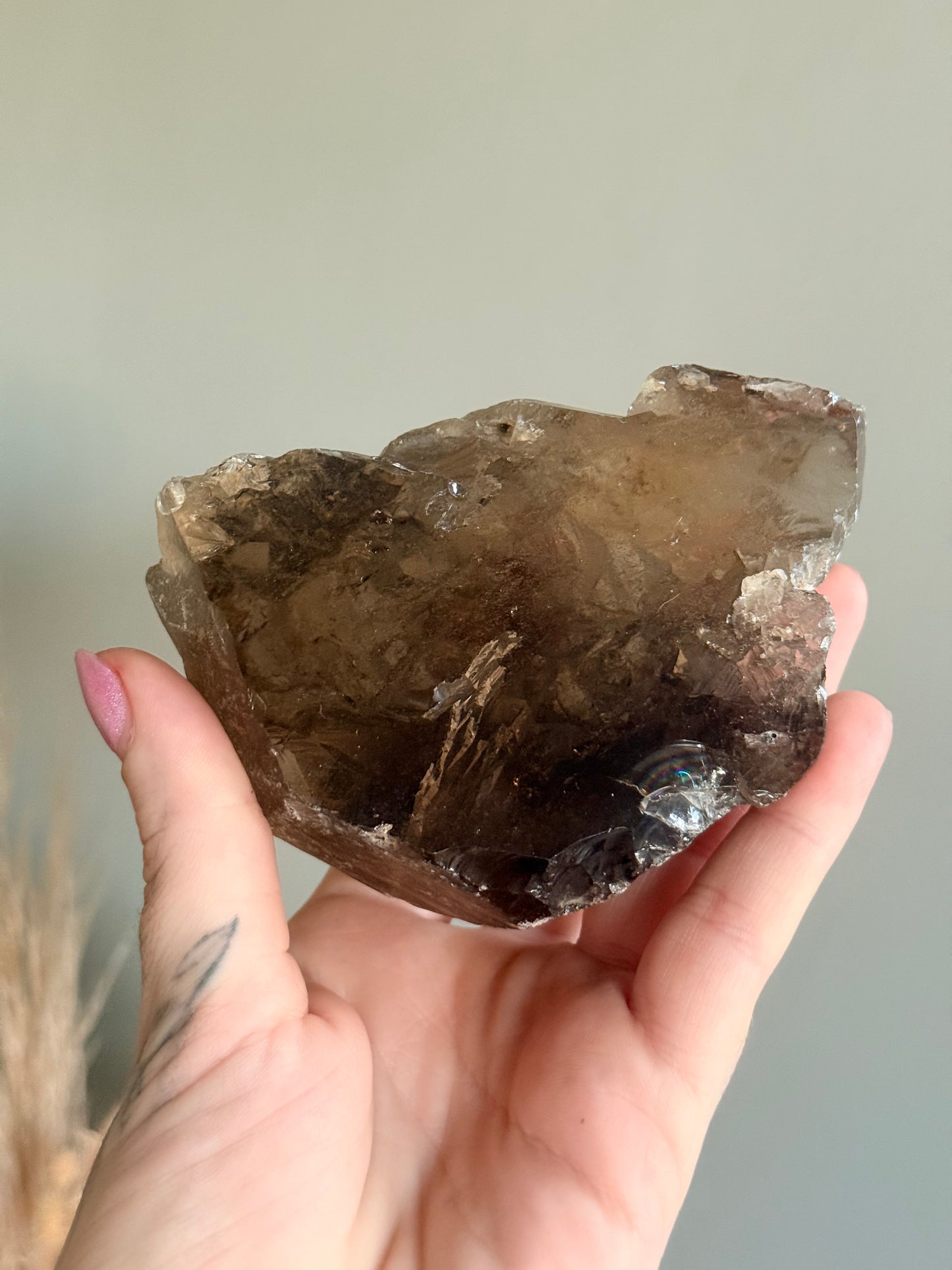 Smoky Quartz Half Polished