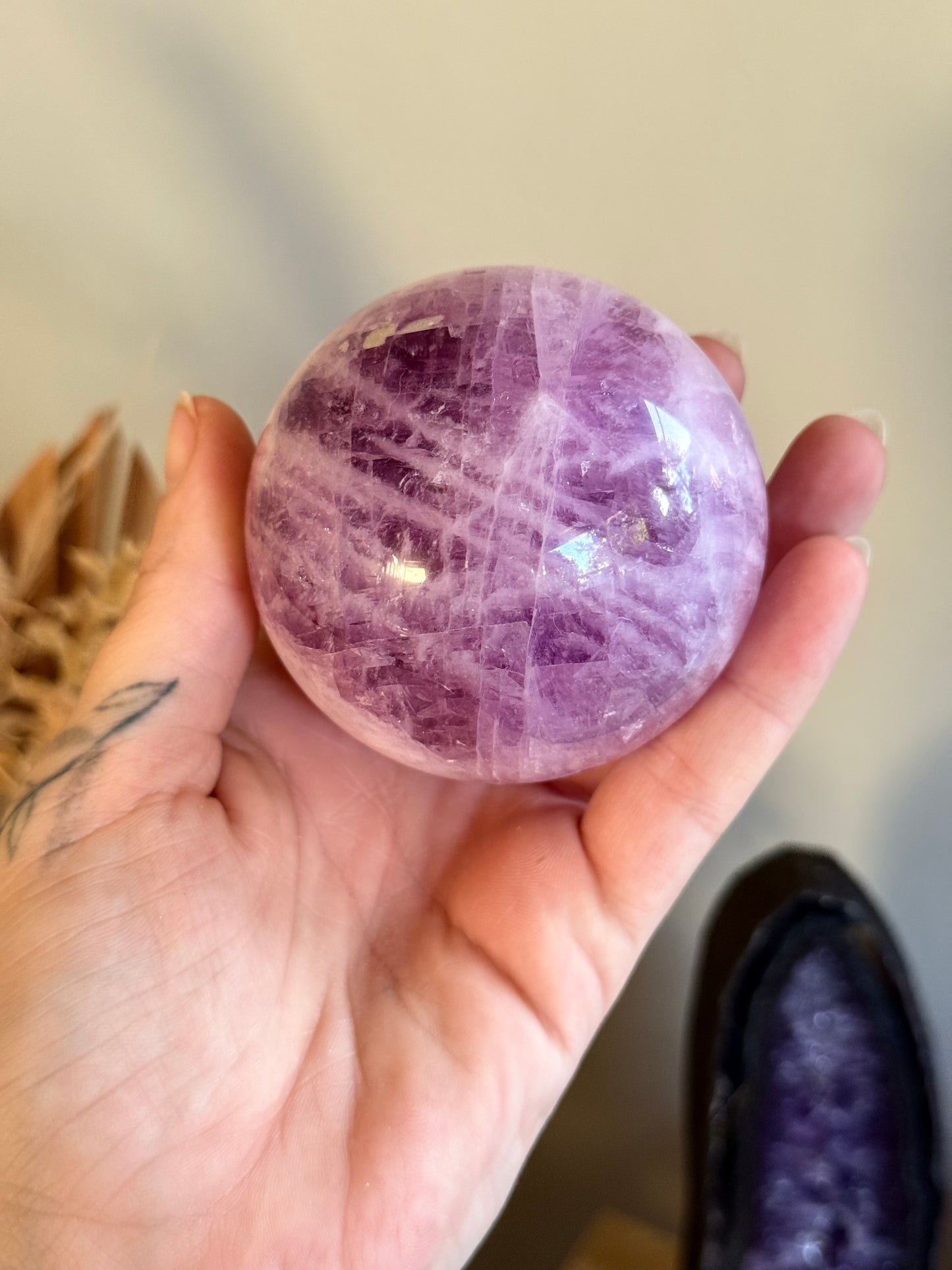 Gemmy Kunzite Sphere
