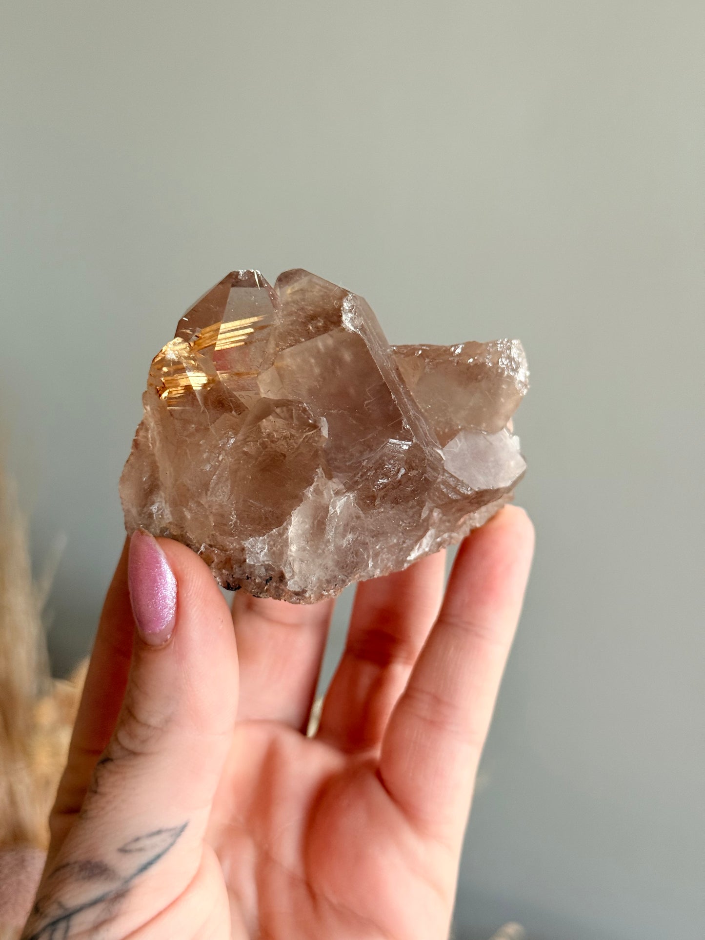 Smoky Rutilated Quartz Cluster
