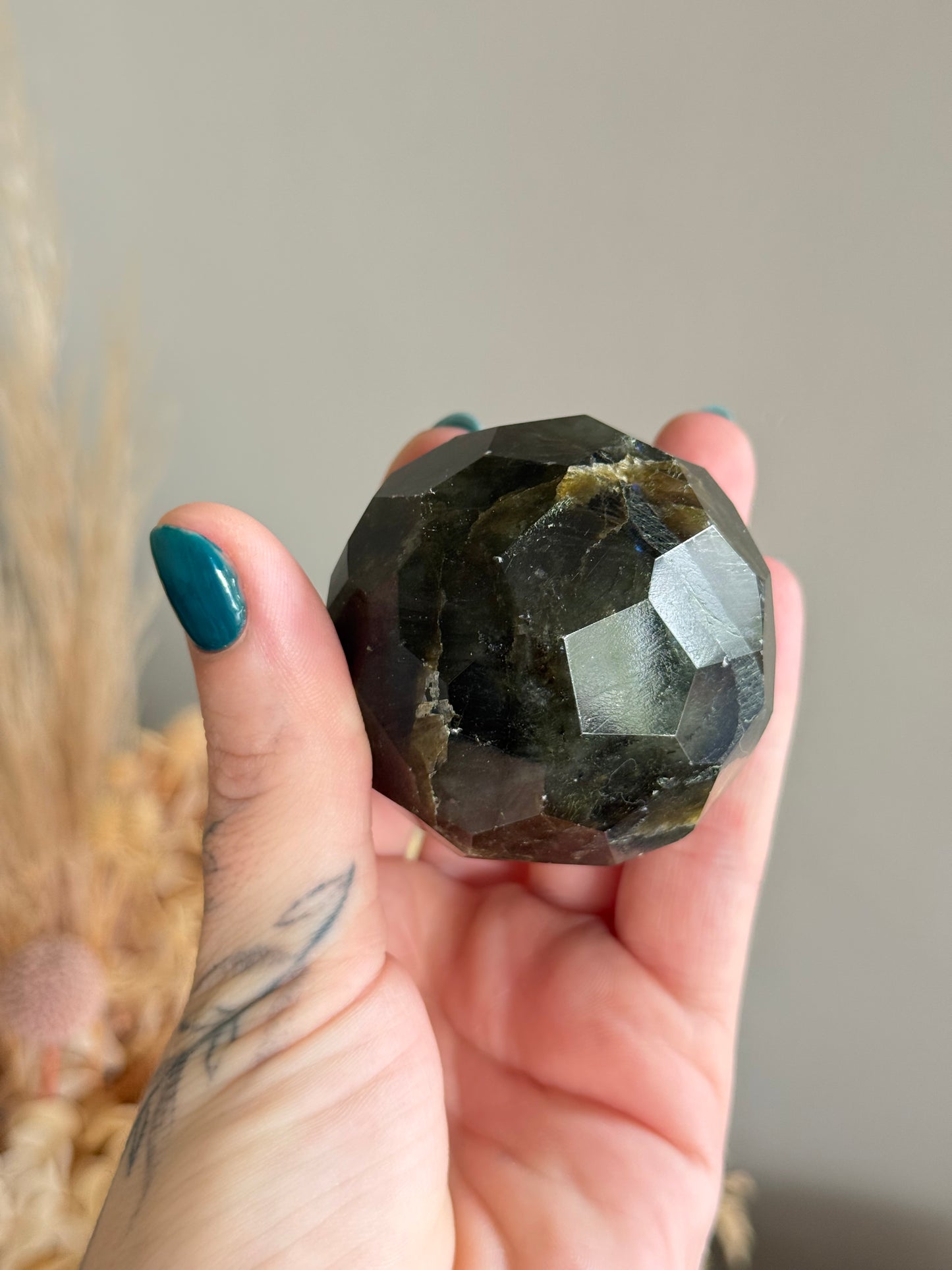 Labradorite Faceted Sphere