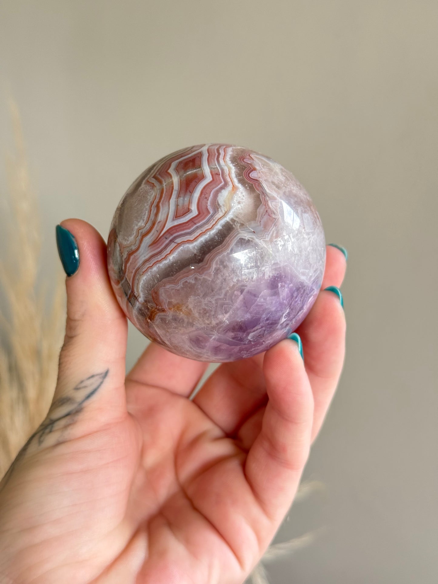 Amethyst and Lace Agate Sphere