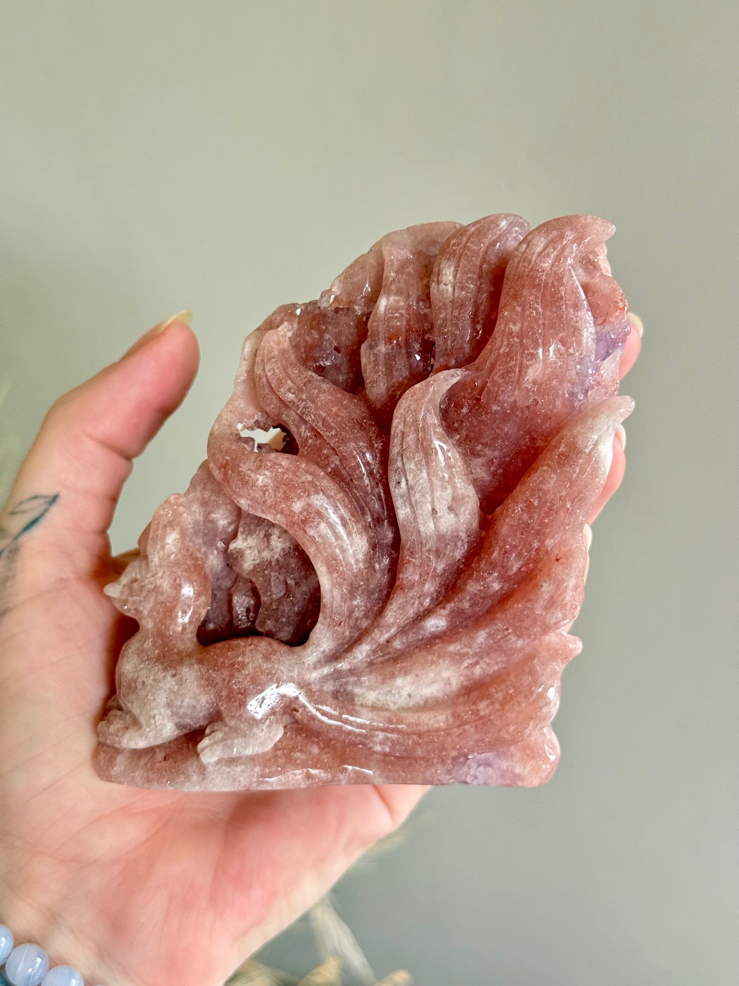 Pink and Purple Amethyst 9 Tail Fox