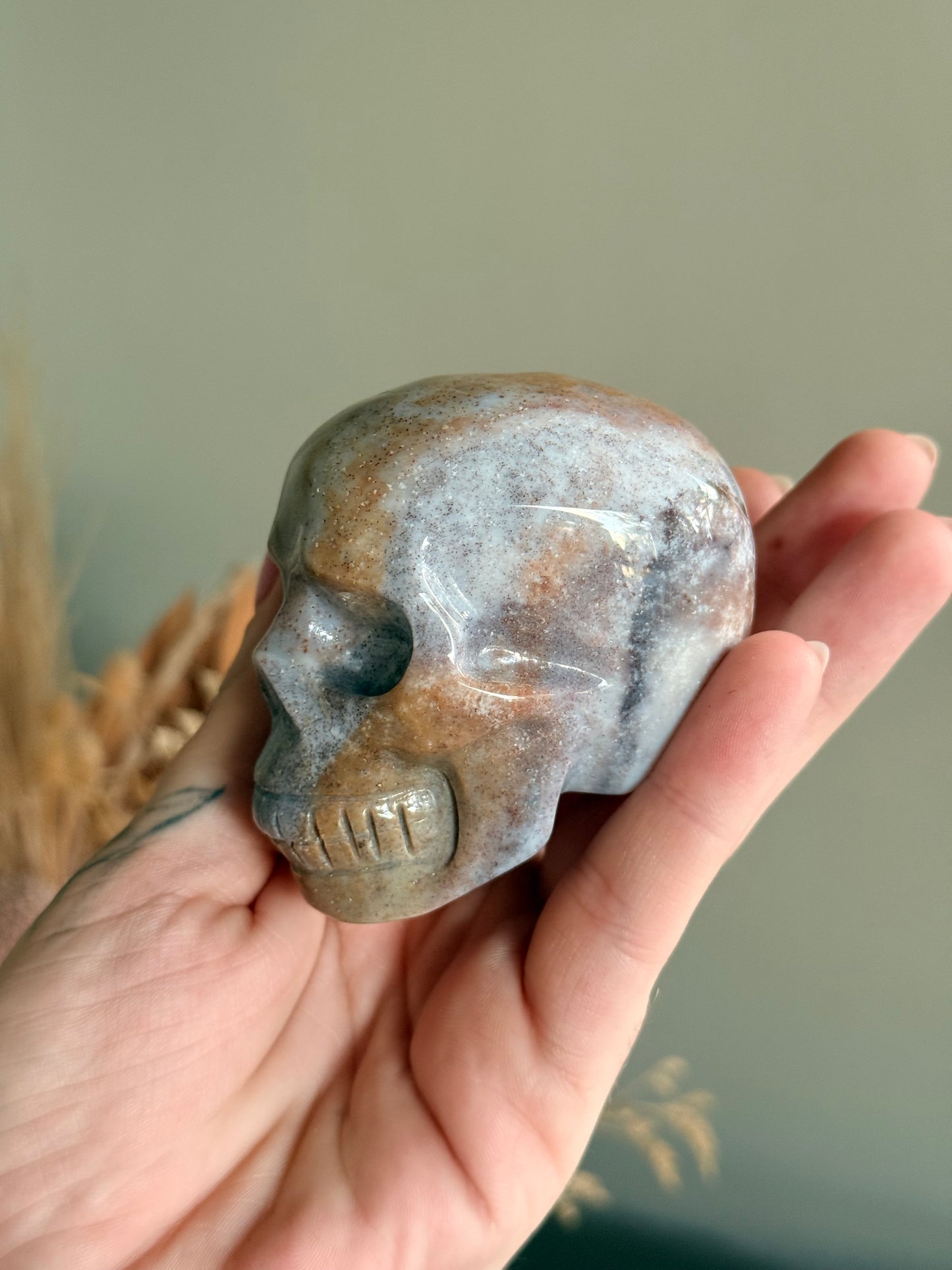 Ocean Jasper Skull