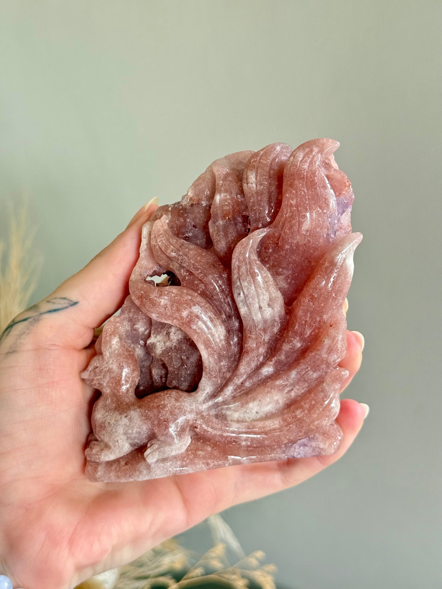 Pink and Purple Amethyst 9 Tail Fox