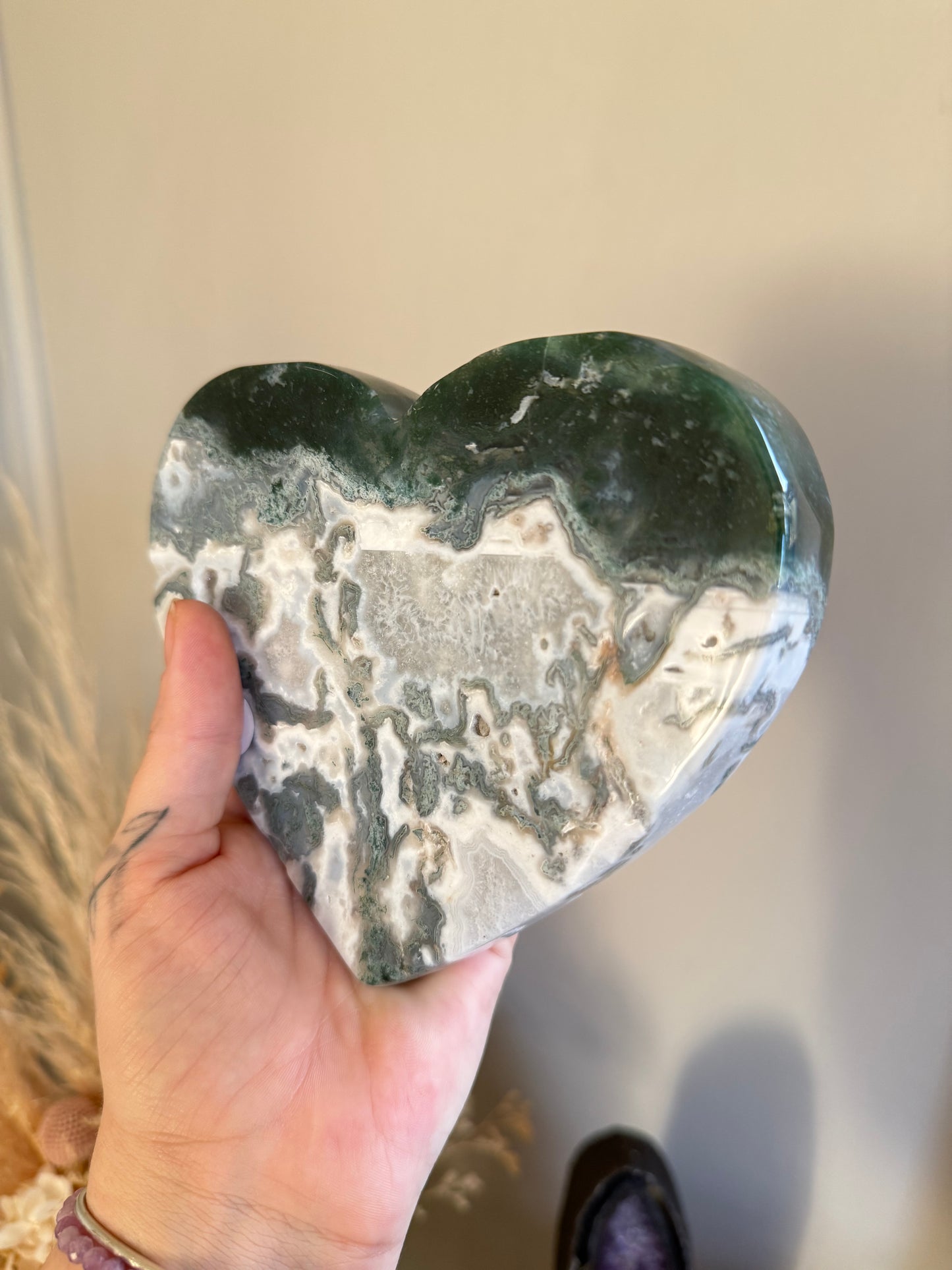 Moss Agate Heart